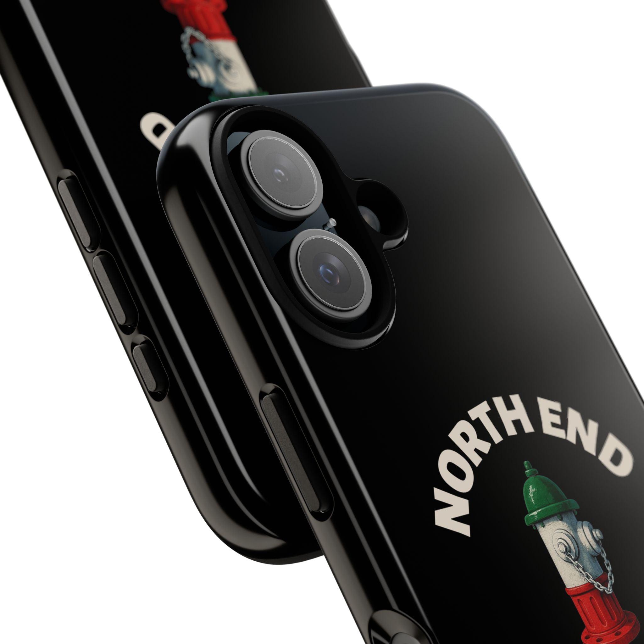 North End Italian Black Phone Case, Tough Cases for iPhone, Gift for Italians, Stylish Phone Cover, Unique Phone Accessory