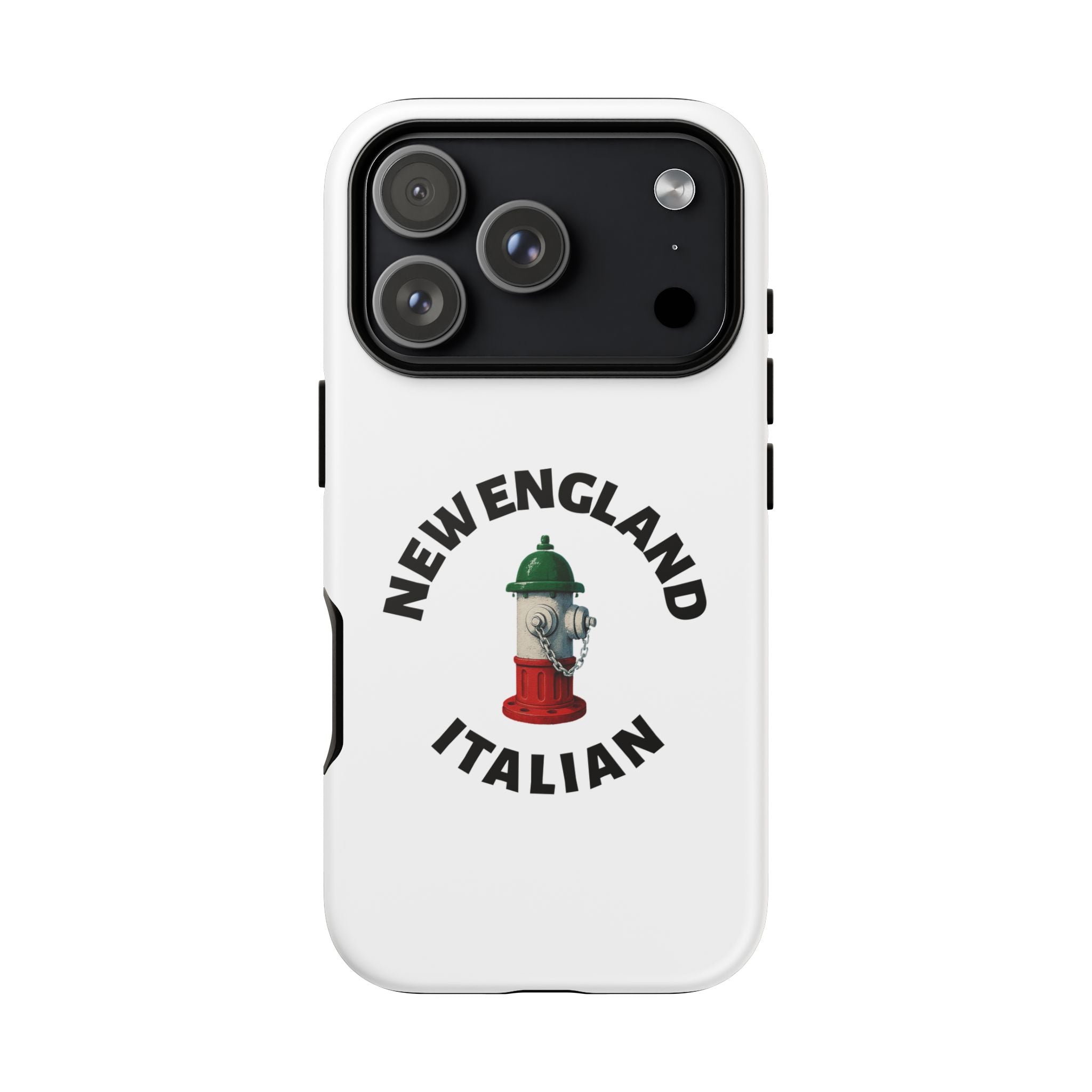New England Italian White Phone Case, Urban Style Phone Cover, Tough Smartphone Case, Gift for Italian Heritage, Fun Streetwear Accessories
