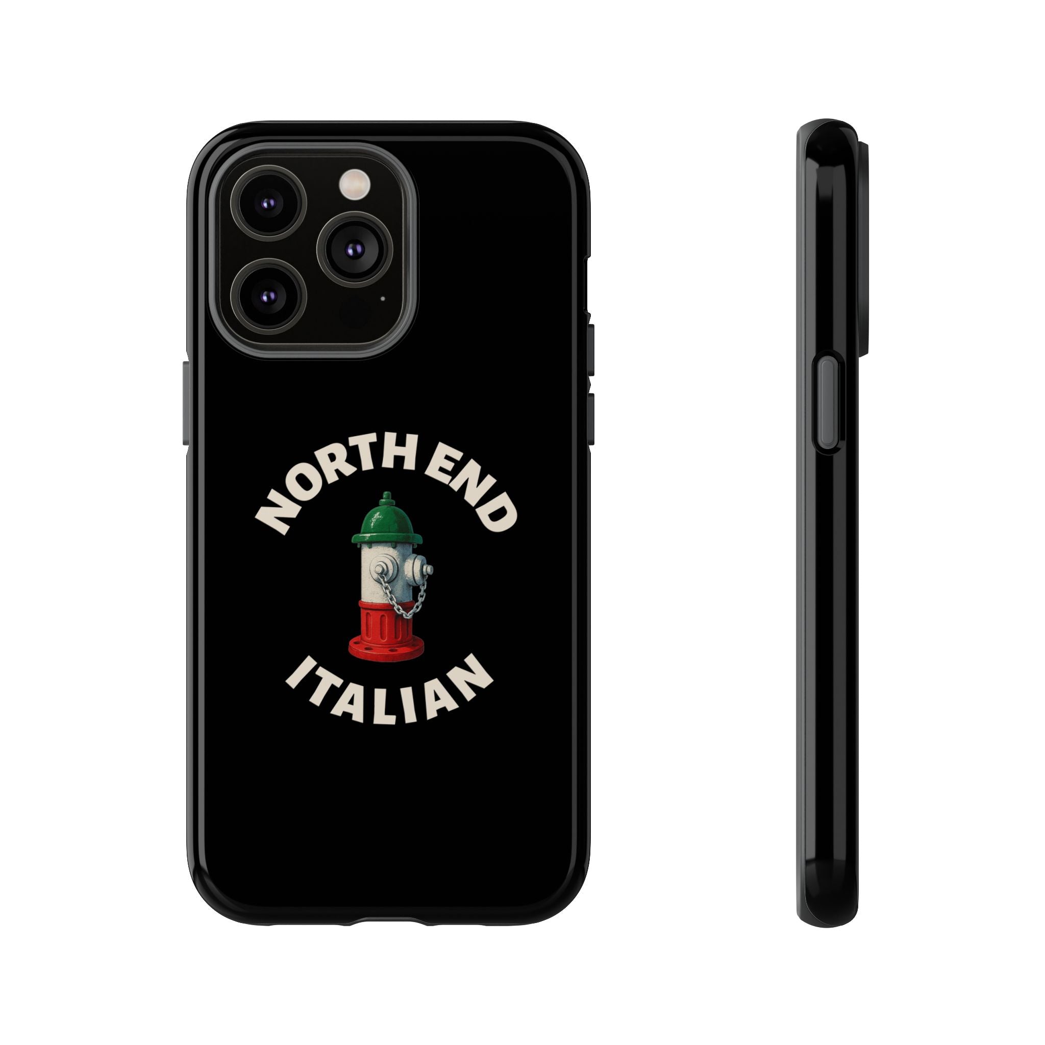 North End Italian Black Phone Case, Tough Cases for iPhone, Gift for Italians, Stylish Phone Cover, Unique Phone Accessory