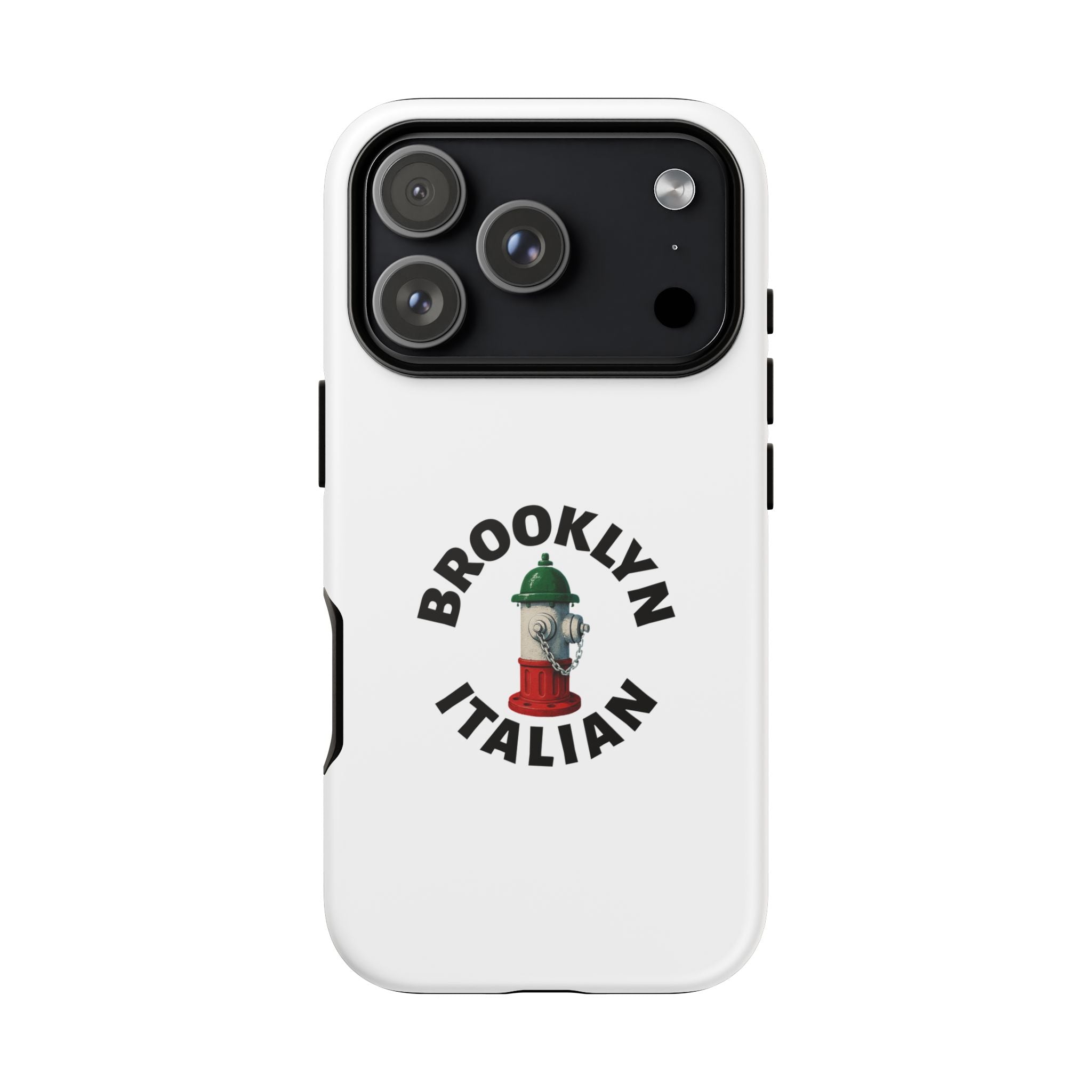 Brooklyn Italian White Phone Case, Urban Style Phone Cover, Tough Smartphone Case, Gift for Italian Heritage, Fun Streetwear Accessories