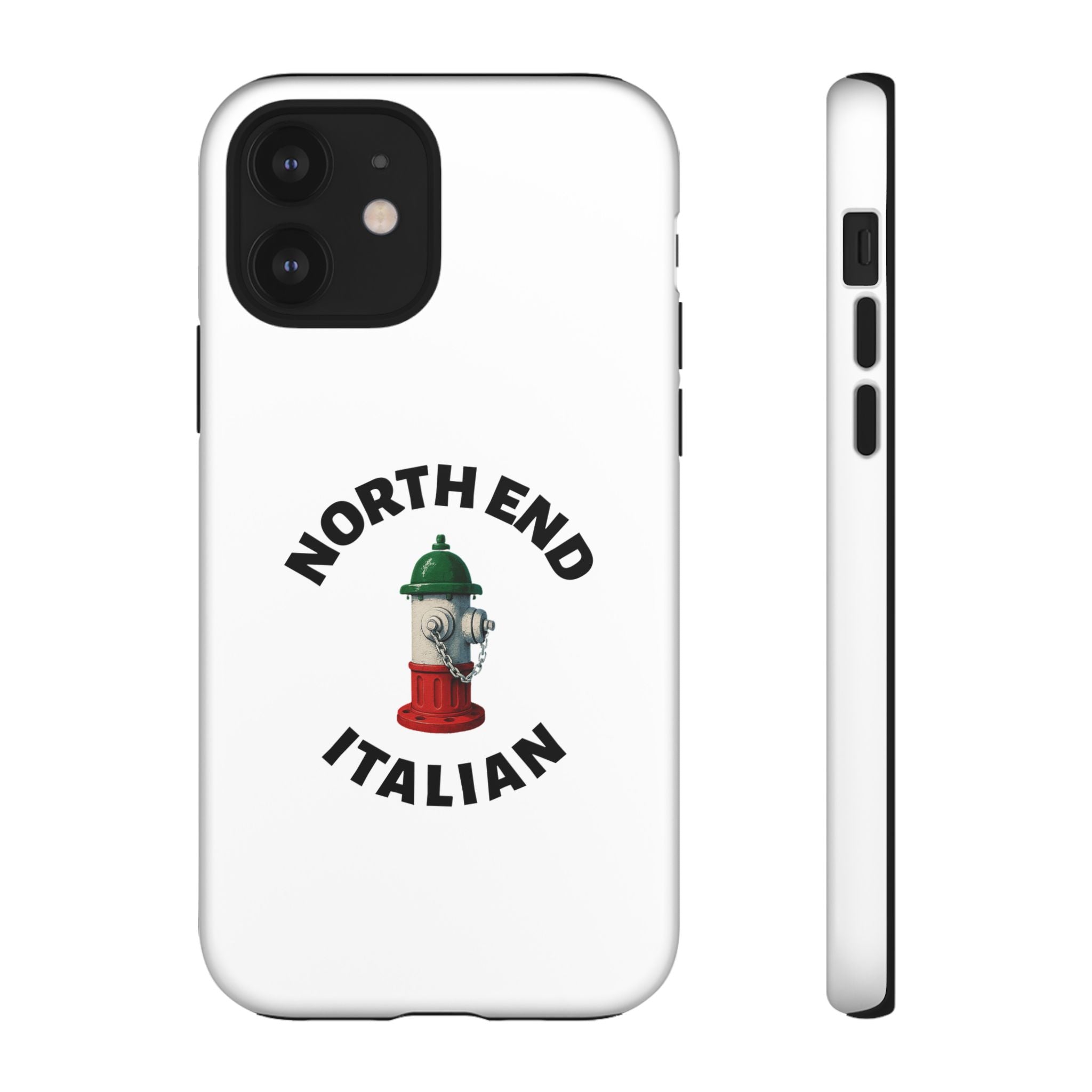 North End Italian White Phone Case, Urban Style Phone Cover, Tough Smartphone Case, Gift for Italian Heritage, Fun Streetwear Accessories