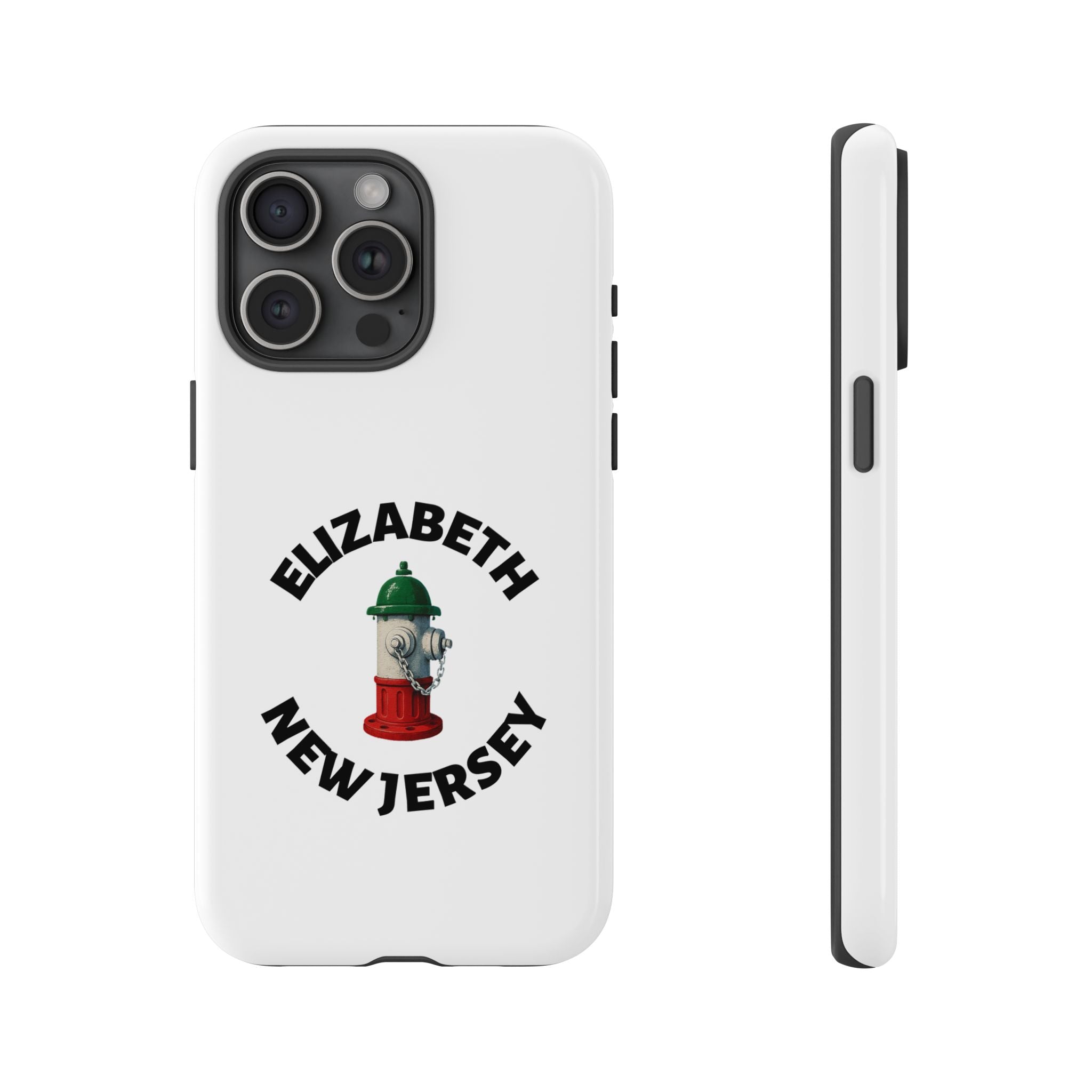 Elizabeth New Jersey White Phone Case, Urban Style Phone Cover, Tough Smartphone Case, Gift for Italian Heritage, Fun Streetwear Accessories