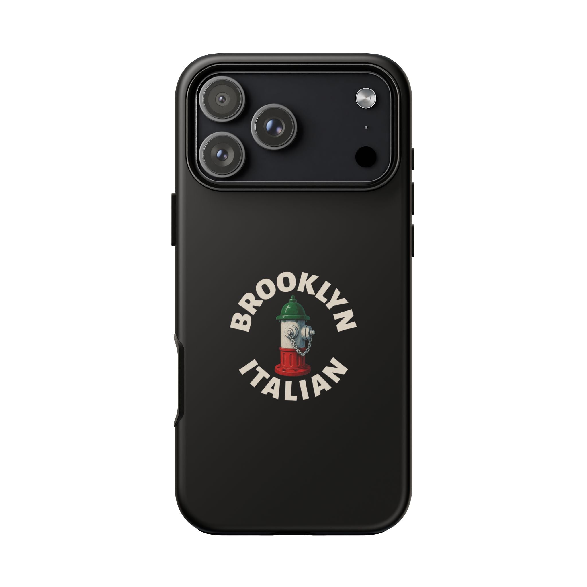 Brooklyn Italian Black Phone Case, Tough Cases for iPhone, Gift for Italians, Stylish Phone Cover, Unique Phone Accessory