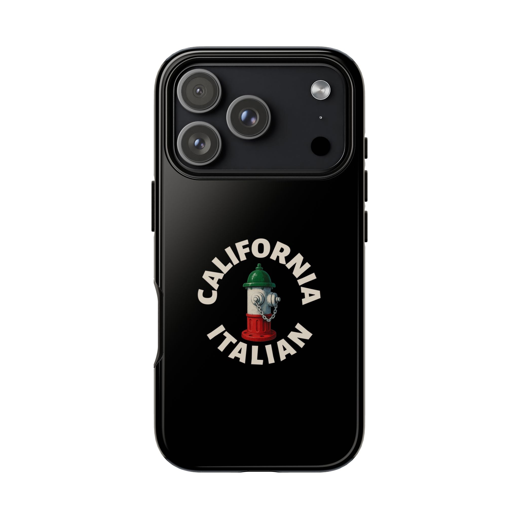 California Italian Black Phone Case, Tough Cases for iPhone, Gift for Italians, Stylish Phone Cover, Unique Phone Accessory