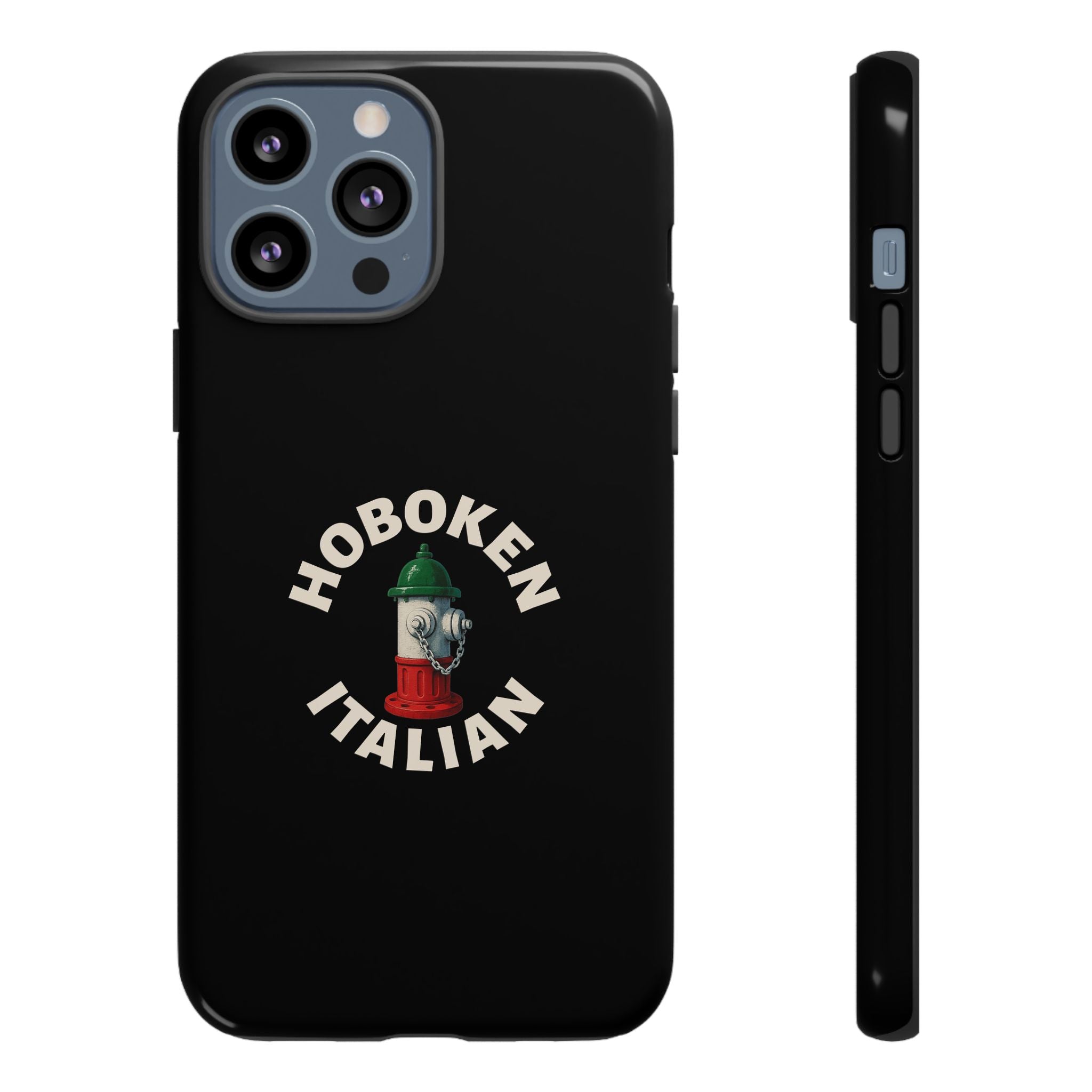 Hoboken Italian Black Phone Case, Tough Cases for iPhone, Gift for Italians, Stylish Phone Cover, Unique Phone Accessory