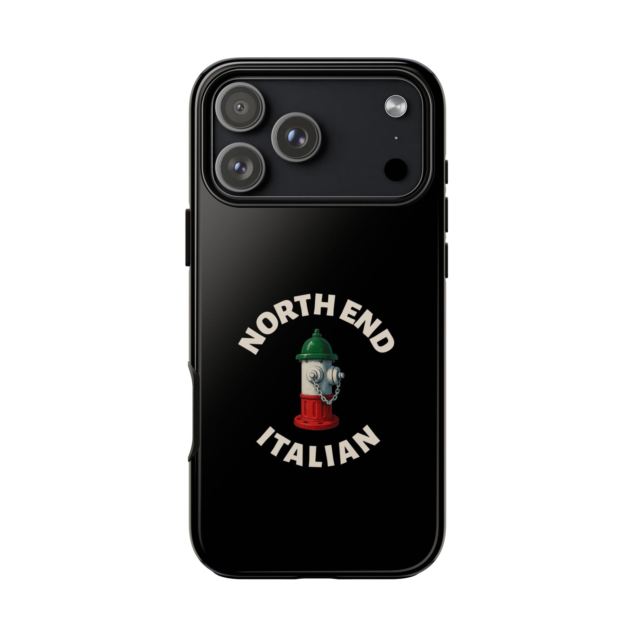 North End Italian Black Phone Case, Tough Cases for iPhone, Gift for Italians, Stylish Phone Cover, Unique Phone Accessory