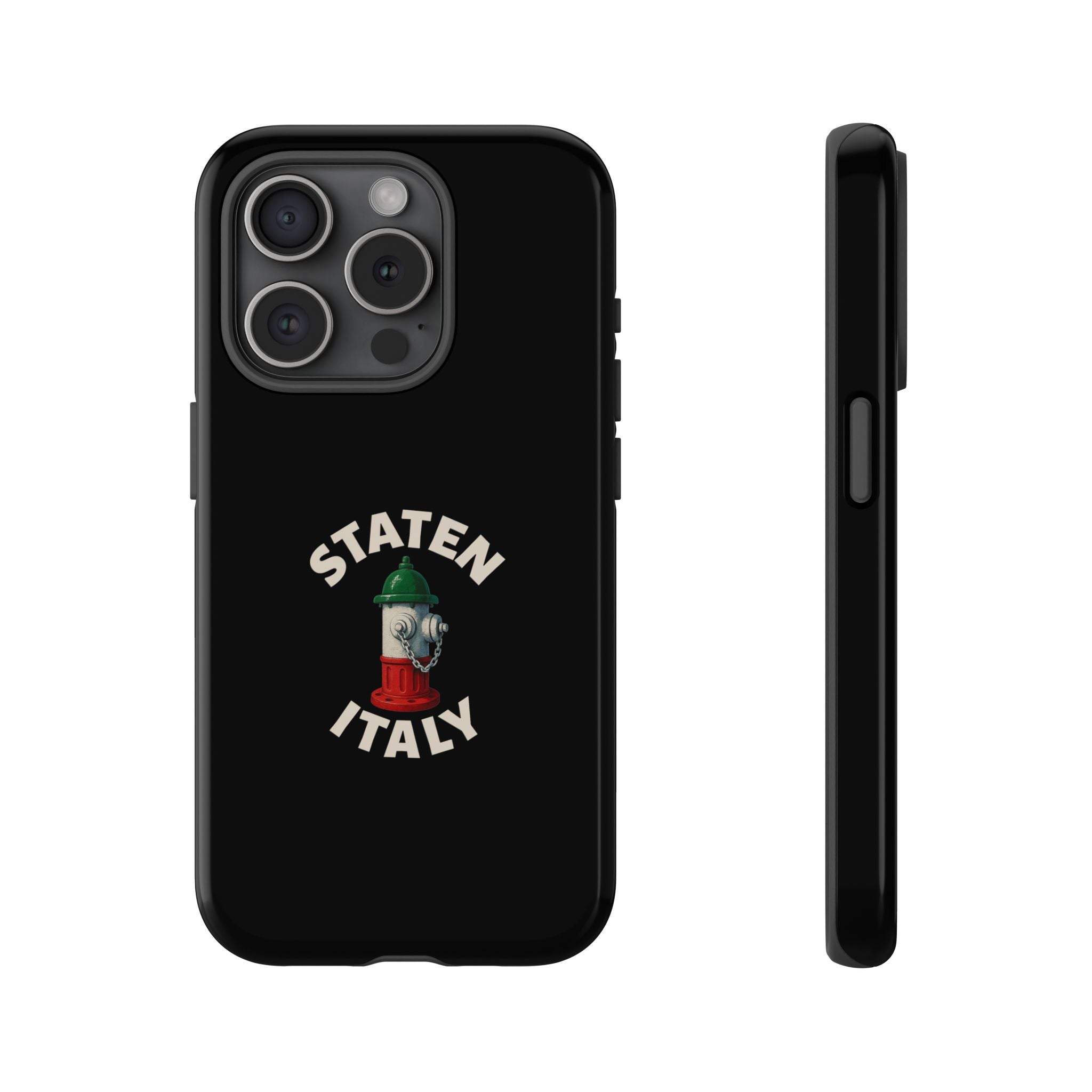 Staten Italy Black Phone Case, Tough Cases for iPhone, Gift for Italians, Stylish Phone Cover, Unique Phone Accessory