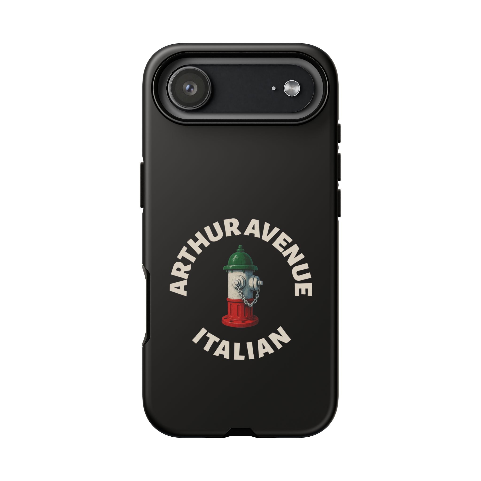 Arthur Avenue Italian Black Phone Case, Tough Cases for iPhone, Gift for Italians, Stylish Phone Cover, Unique Phone Accessory