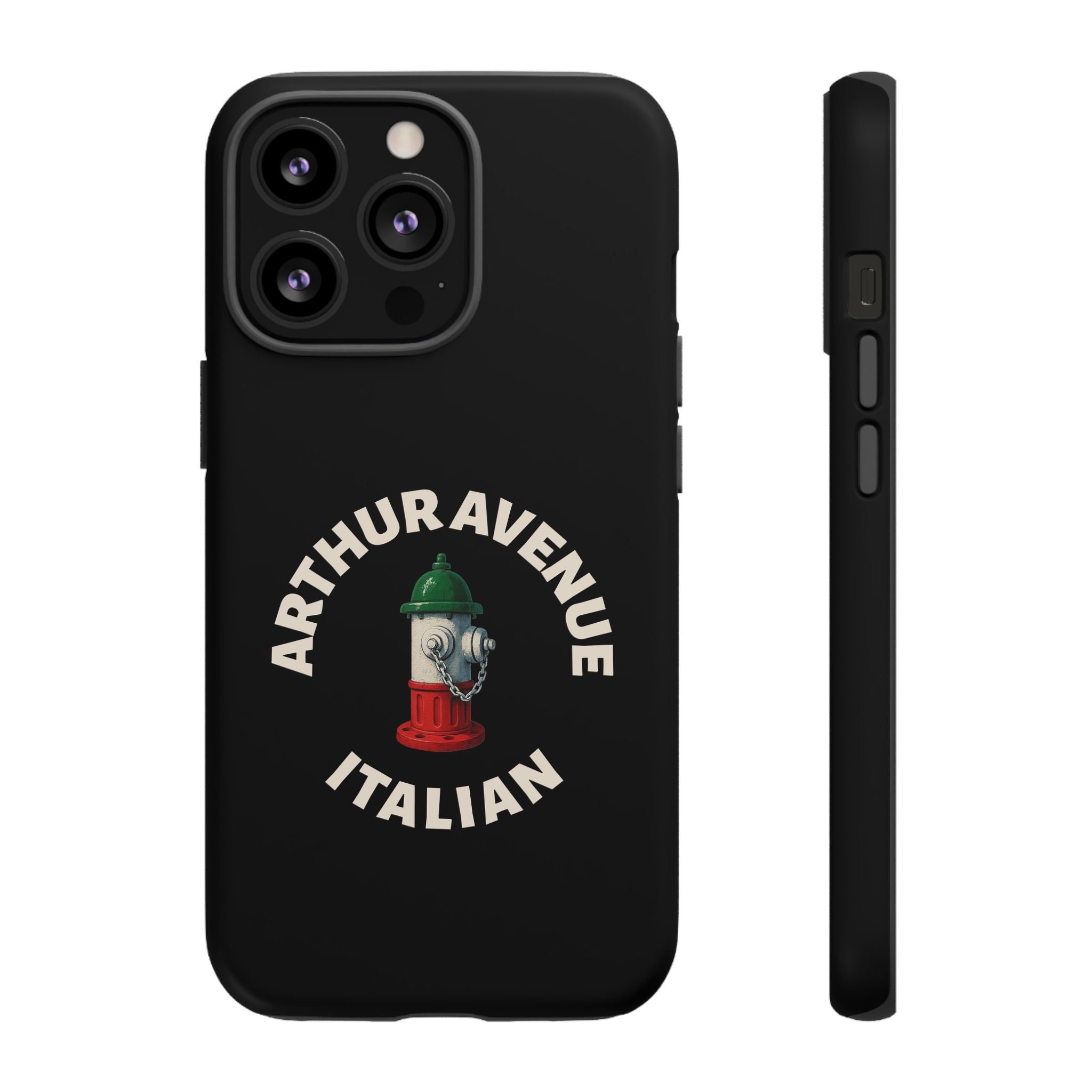 Arthur Avenue Italian Black Phone Case, Tough Cases for iPhone, Gift for Italians, Stylish Phone Cover, Unique Phone Accessory