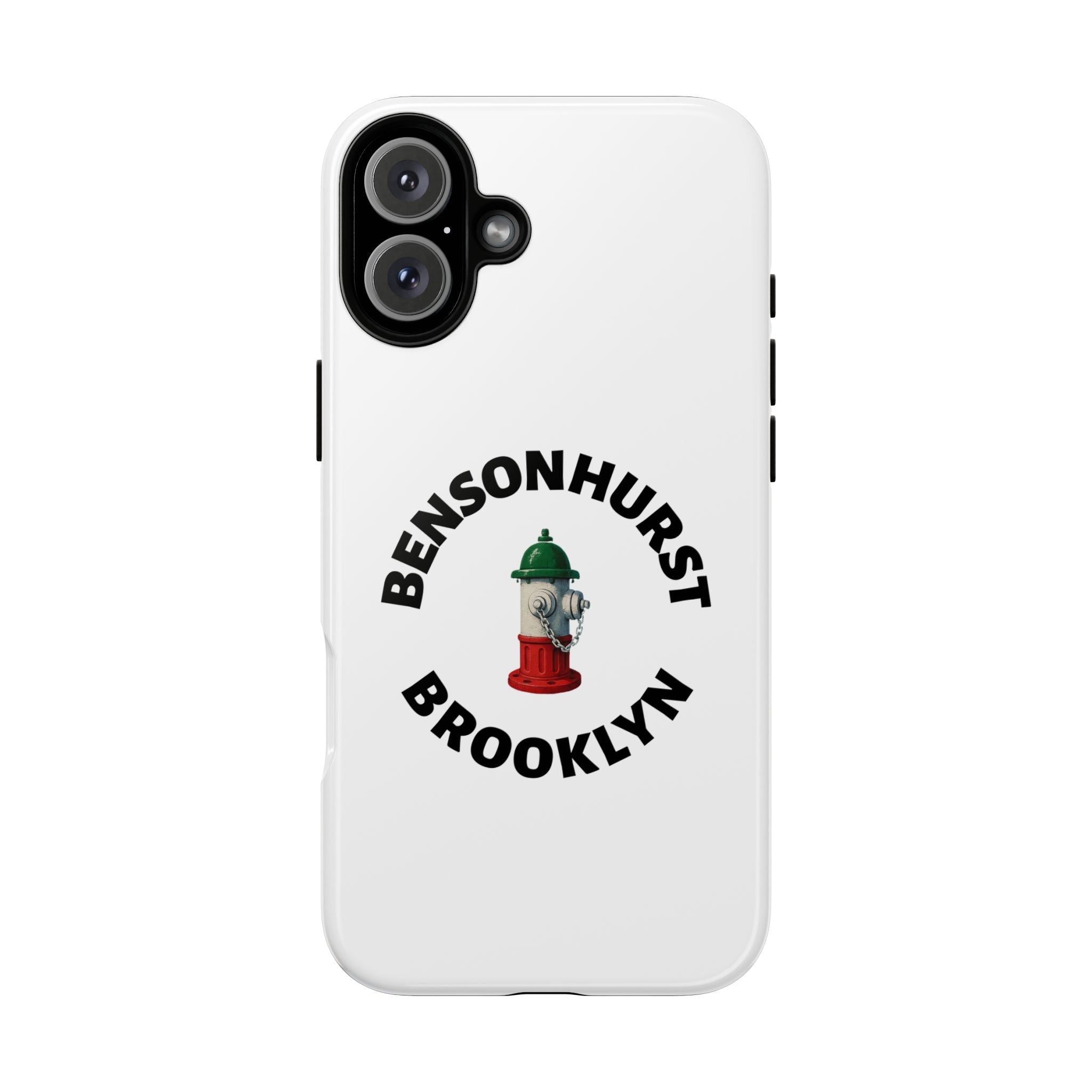 Bensonhurst Brooklyn White Phone Case, Urban Style Phone Cover, Tough Smartphone Case, Gift for Italian Heritage, Fun Streetwear Accessories