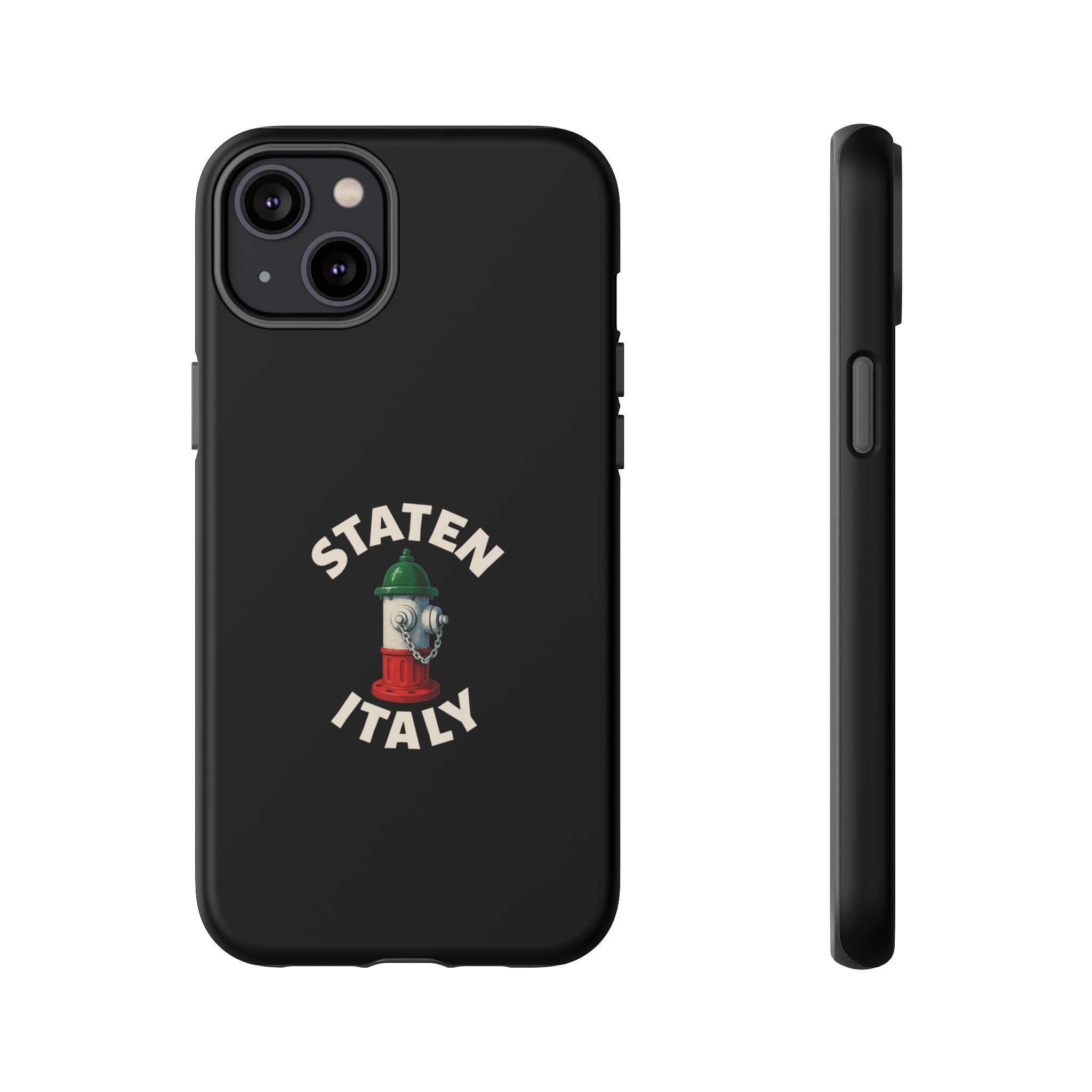 Staten Italy Black Phone Case, Tough Cases for iPhone, Gift for Italians, Stylish Phone Cover, Unique Phone Accessory