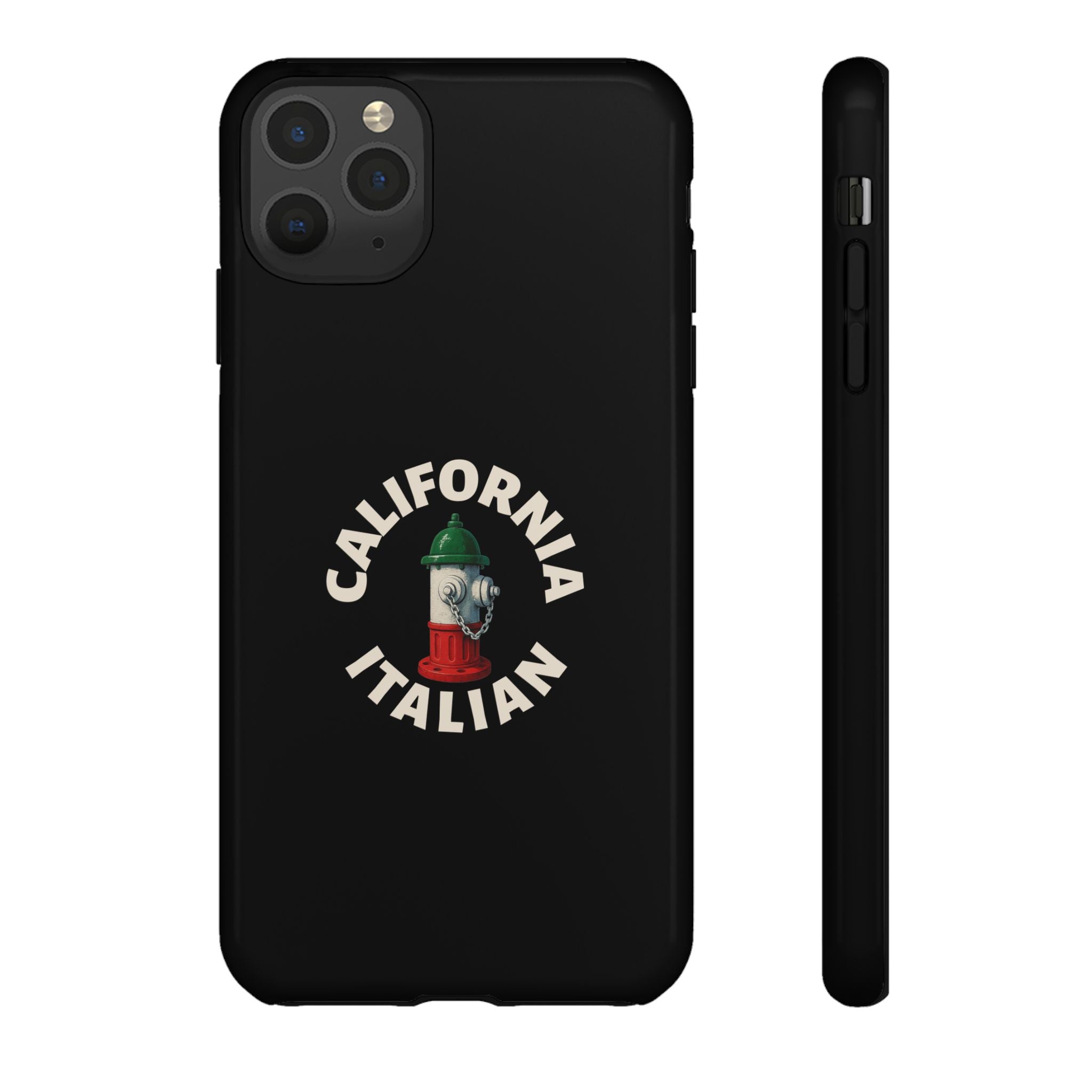 California Italian Black Phone Case, Tough Cases for iPhone, Gift for Italians, Stylish Phone Cover, Unique Phone Accessory