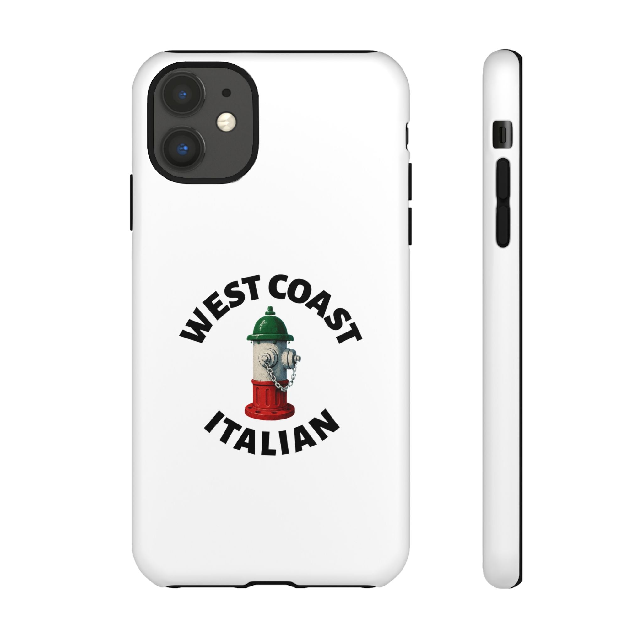 West Coast Italian White Phone Case, Urban Style Phone Cover, Tough Smartphone Case, Gift for Italian Heritage, Fun Streetwear Accessories