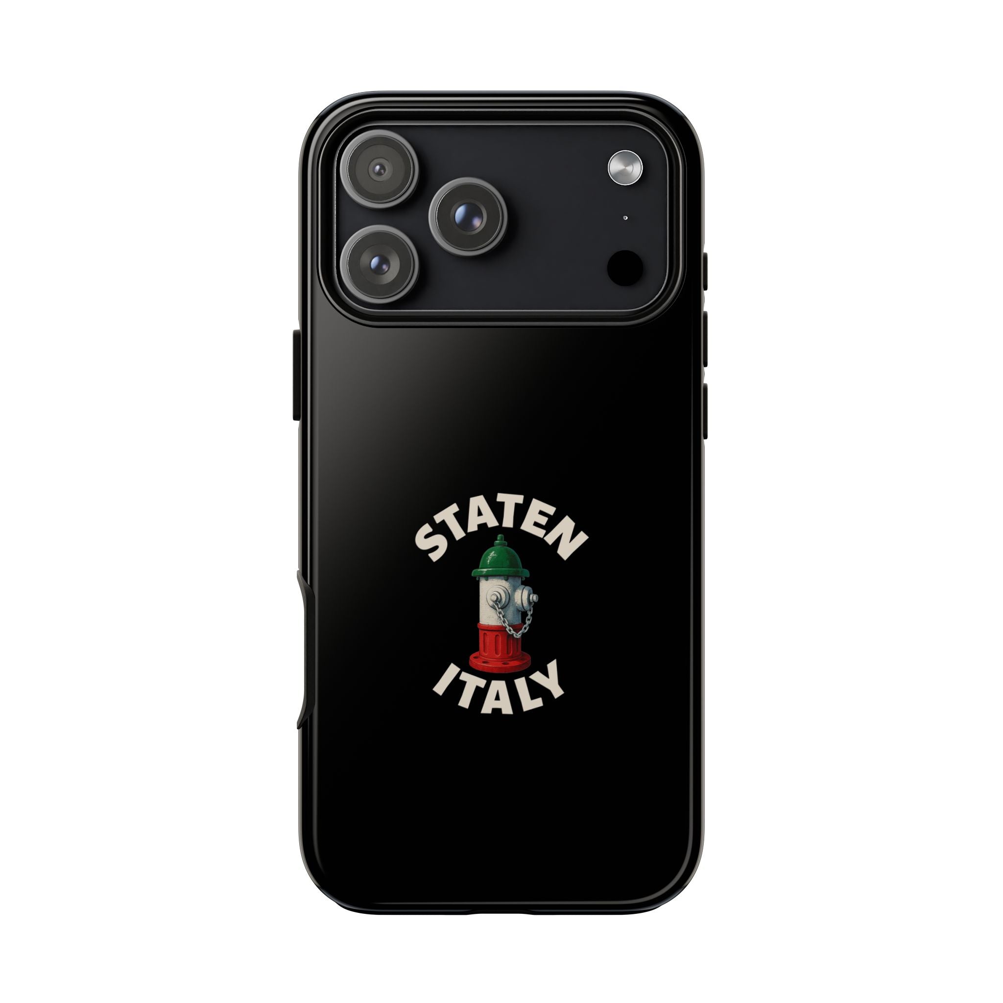 Staten Italy Black Phone Case, Tough Cases for iPhone, Gift for Italians, Stylish Phone Cover, Unique Phone Accessory
