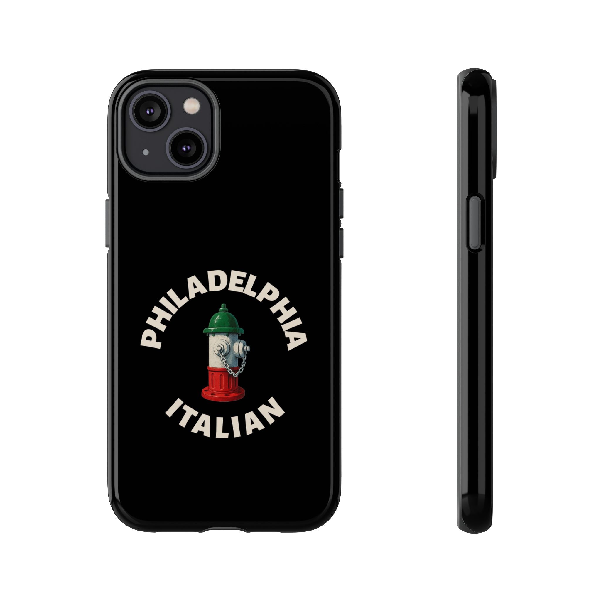 Philadelphia Italian Black Phone Case, Tough Cases for iPhone, Gift for Italians, Stylish Phone Cover, Unique Phone Accessory
