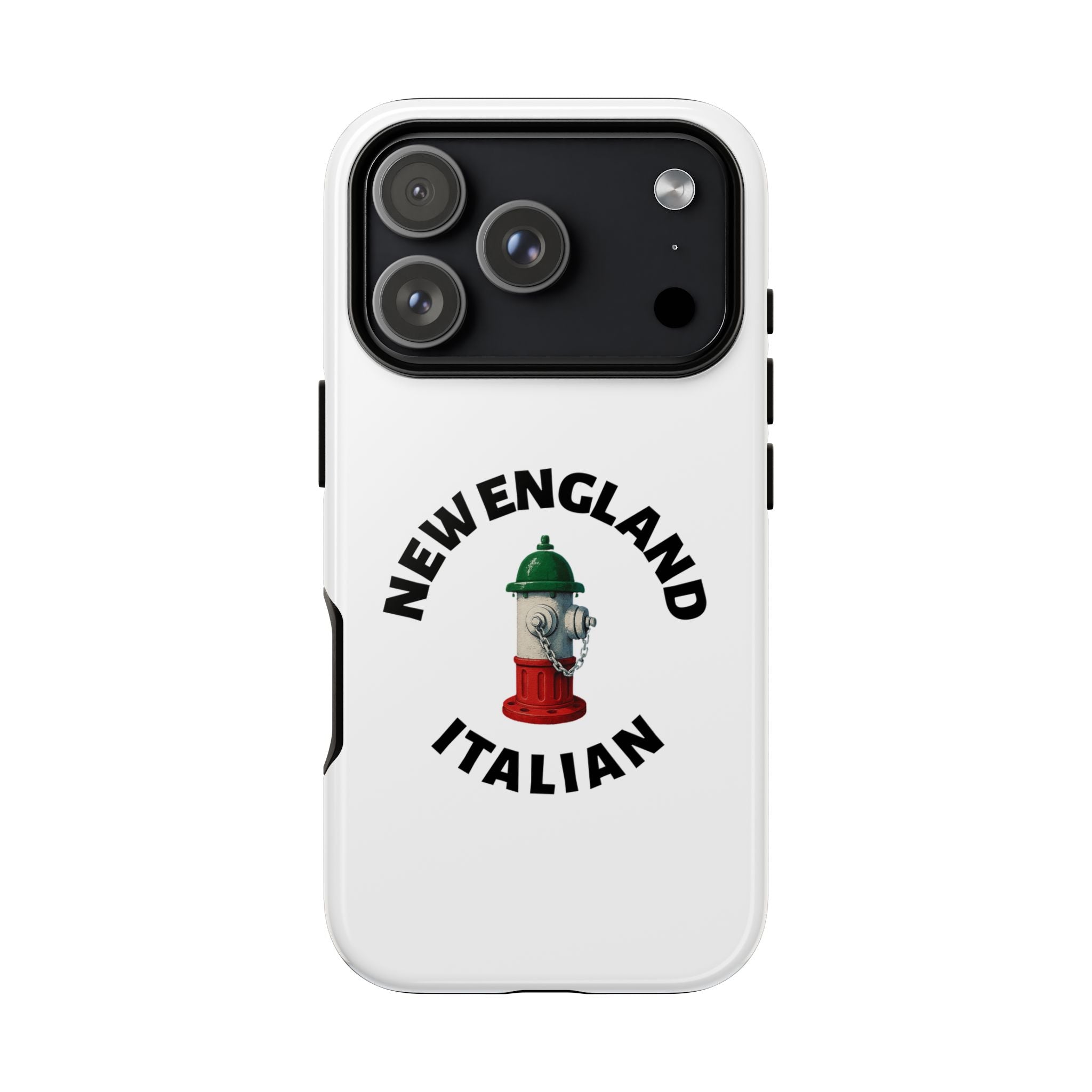 New England Italian White Phone Case, Urban Style Phone Cover, Tough Smartphone Case, Gift for Italian Heritage, Fun Streetwear Accessories
