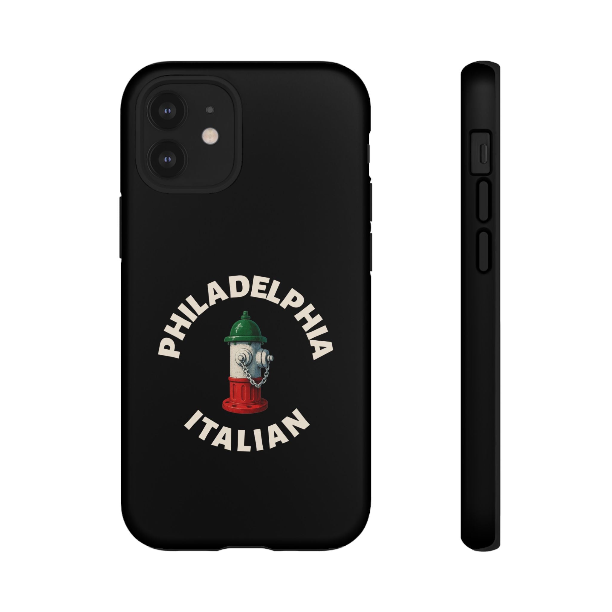 Philadelphia Italian Black Phone Case, Tough Cases for iPhone, Gift for Italians, Stylish Phone Cover, Unique Phone Accessory
