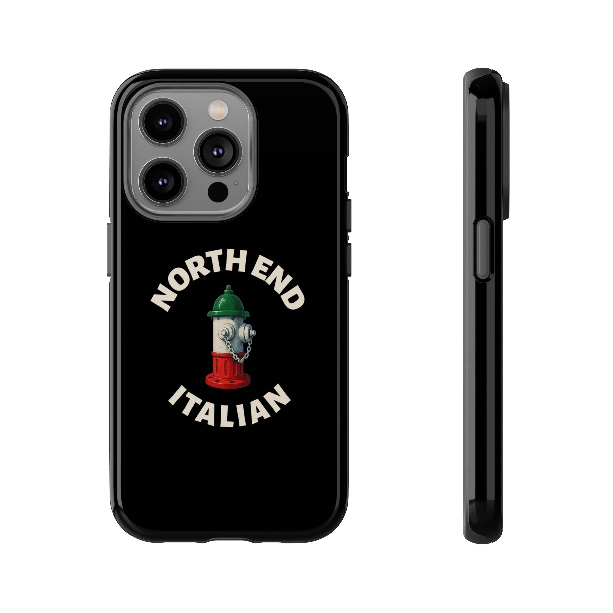 North End Italian Black Phone Case, Tough Cases for iPhone, Gift for Italians, Stylish Phone Cover, Unique Phone Accessory