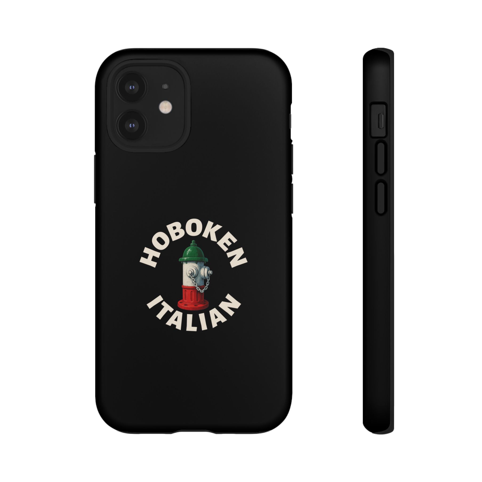 Hoboken Italian Black Phone Case, Tough Cases for iPhone, Gift for Italians, Stylish Phone Cover, Unique Phone Accessory