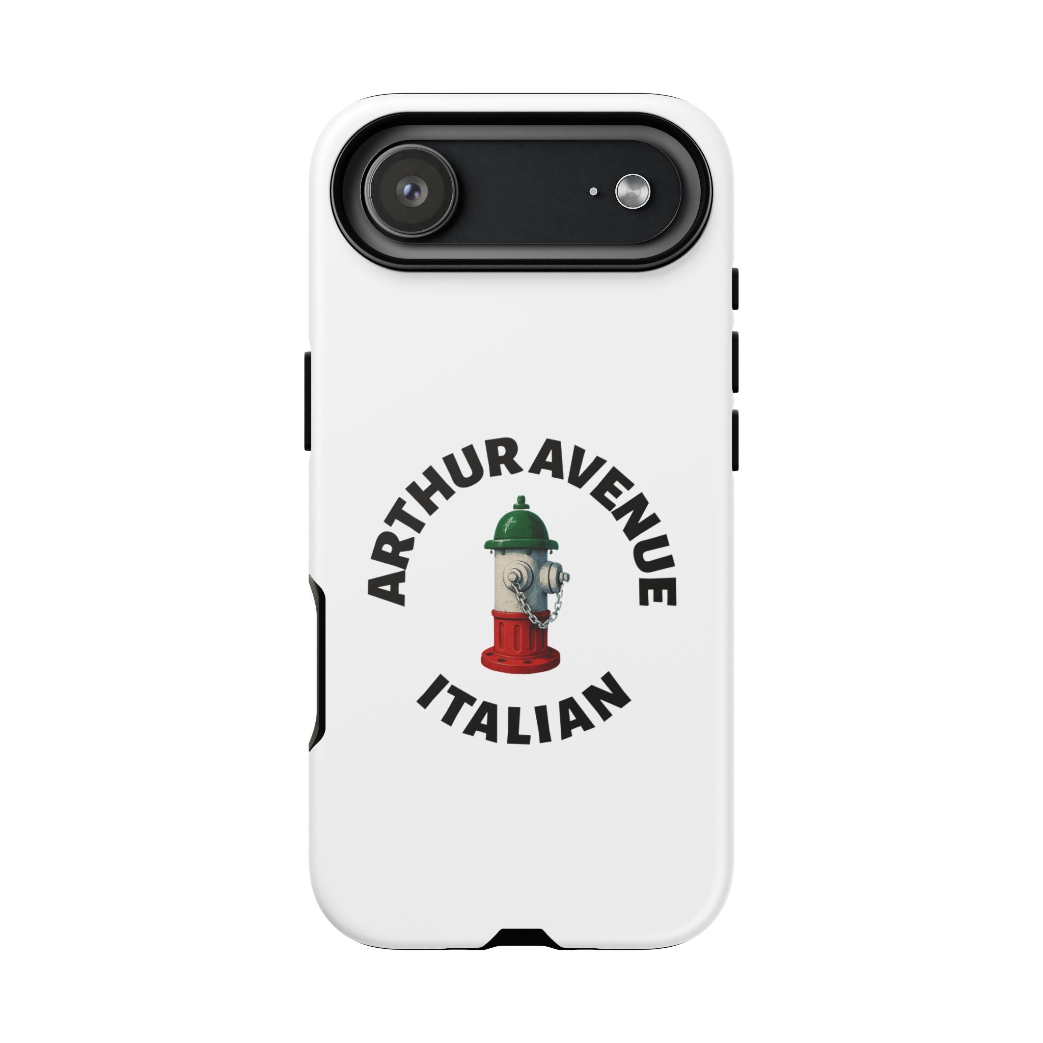 Arthur Avenue Italian White Phone Case, Urban Style Phone Cover, Tough Smartphone Case, Gift for Italian Heritage, Fun Streetwear Accessories