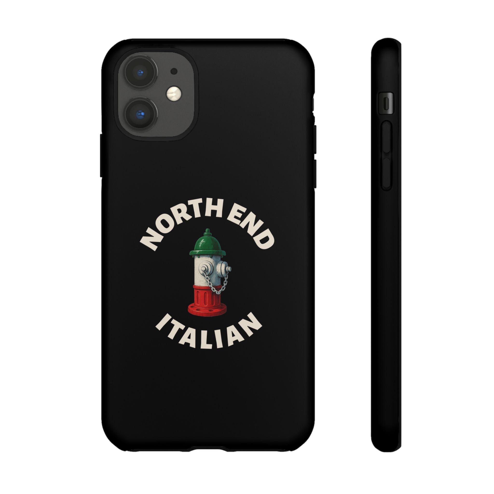 North End Italian Black Phone Case, Tough Cases for iPhone, Gift for Italians, Stylish Phone Cover, Unique Phone Accessory