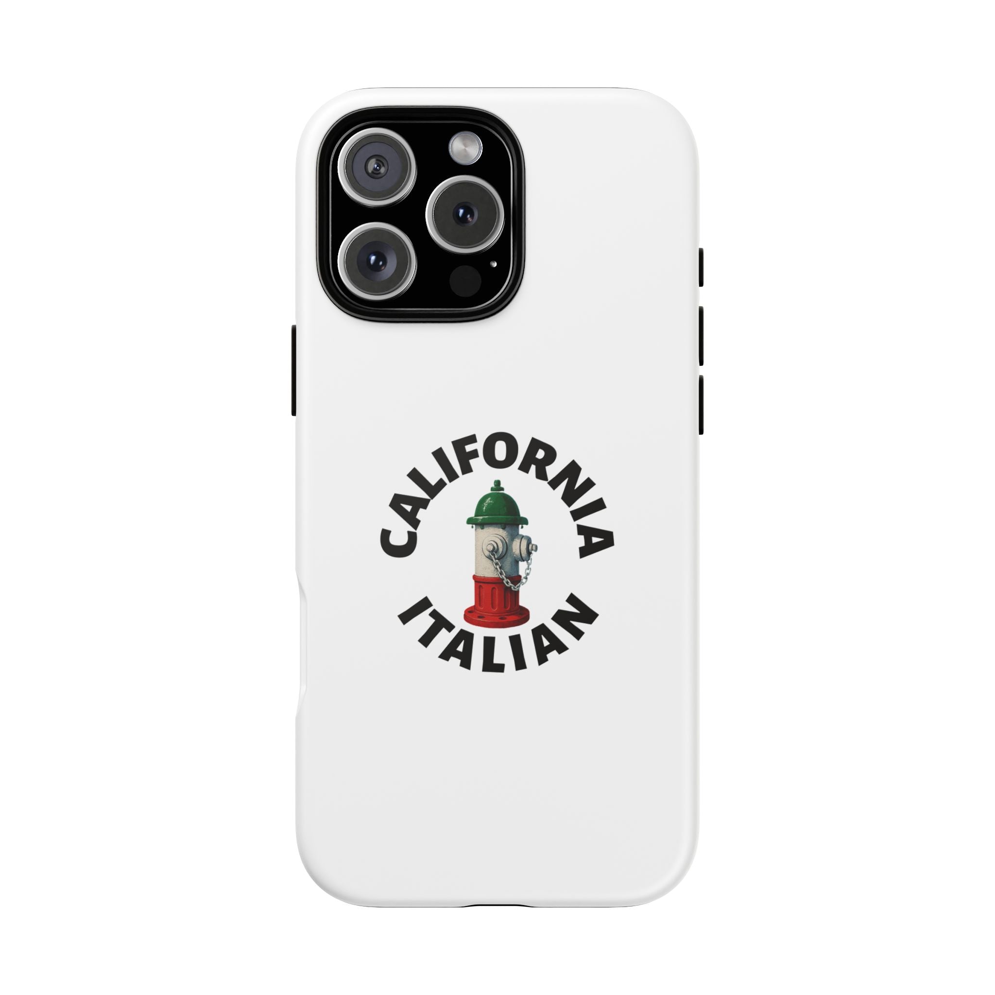 California Italian White Phone Case, Urban Style Phone Cover, Tough Smartphone Case, Gift for Italian Heritage, Fun Streetwear Accessories