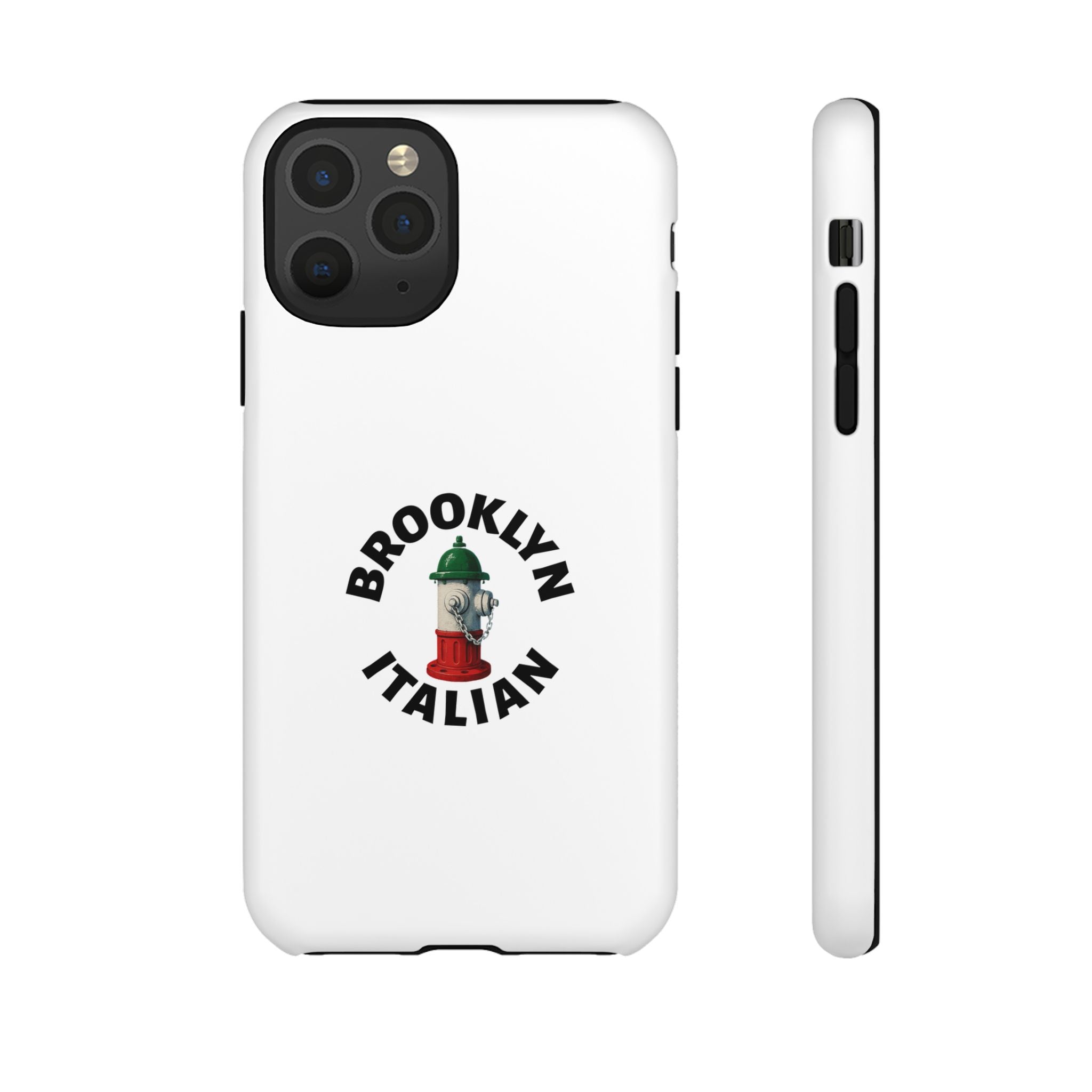 Brooklyn Italian White Phone Case, Urban Style Phone Cover, Tough Smartphone Case, Gift for Italian Heritage, Fun Streetwear Accessories