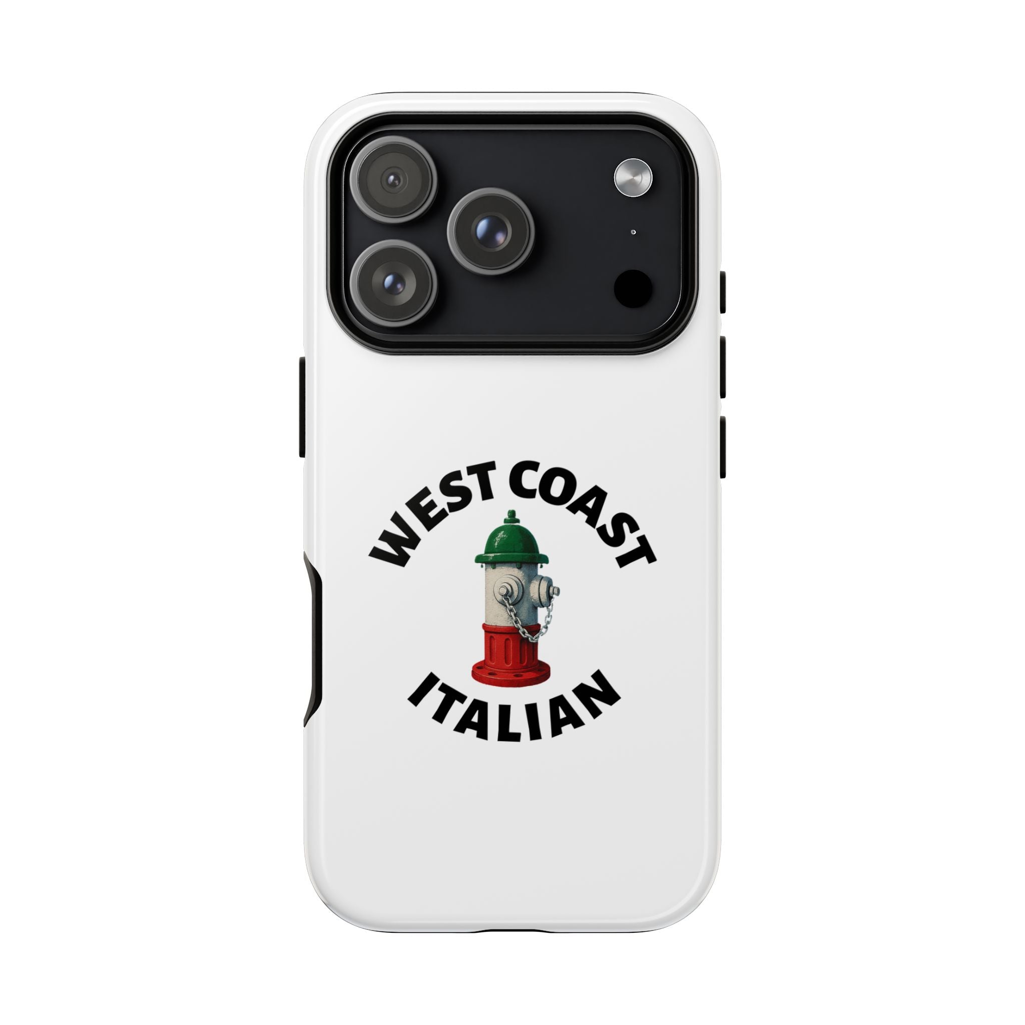 West Coast Italian White Phone Case, Urban Style Phone Cover, Tough Smartphone Case, Gift for Italian Heritage, Fun Streetwear Accessories