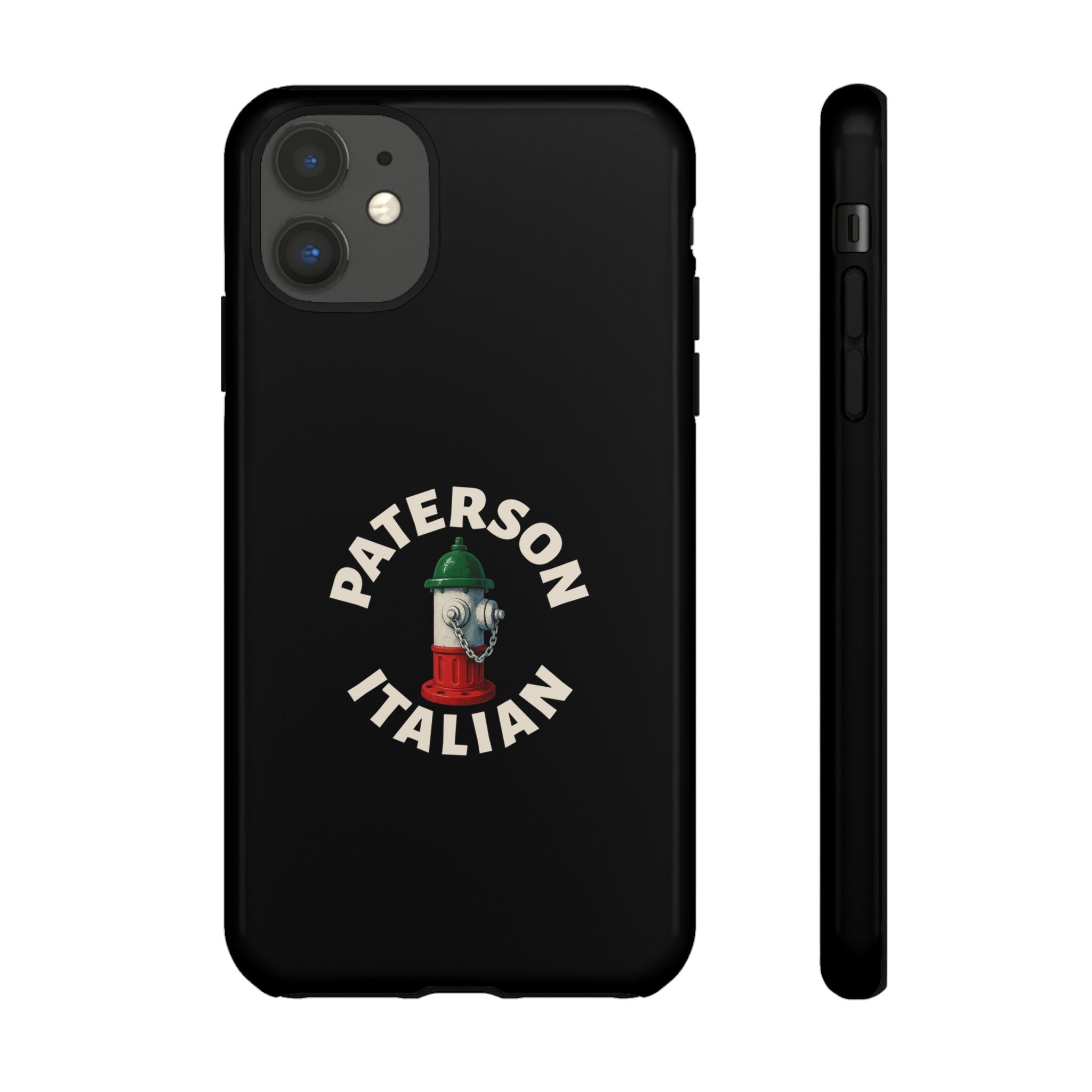 Paterson Italian Black Phone Case, Tough Cases for iPhone, Gift for Italians, Stylish Phone Cover, Unique Phone Accessory