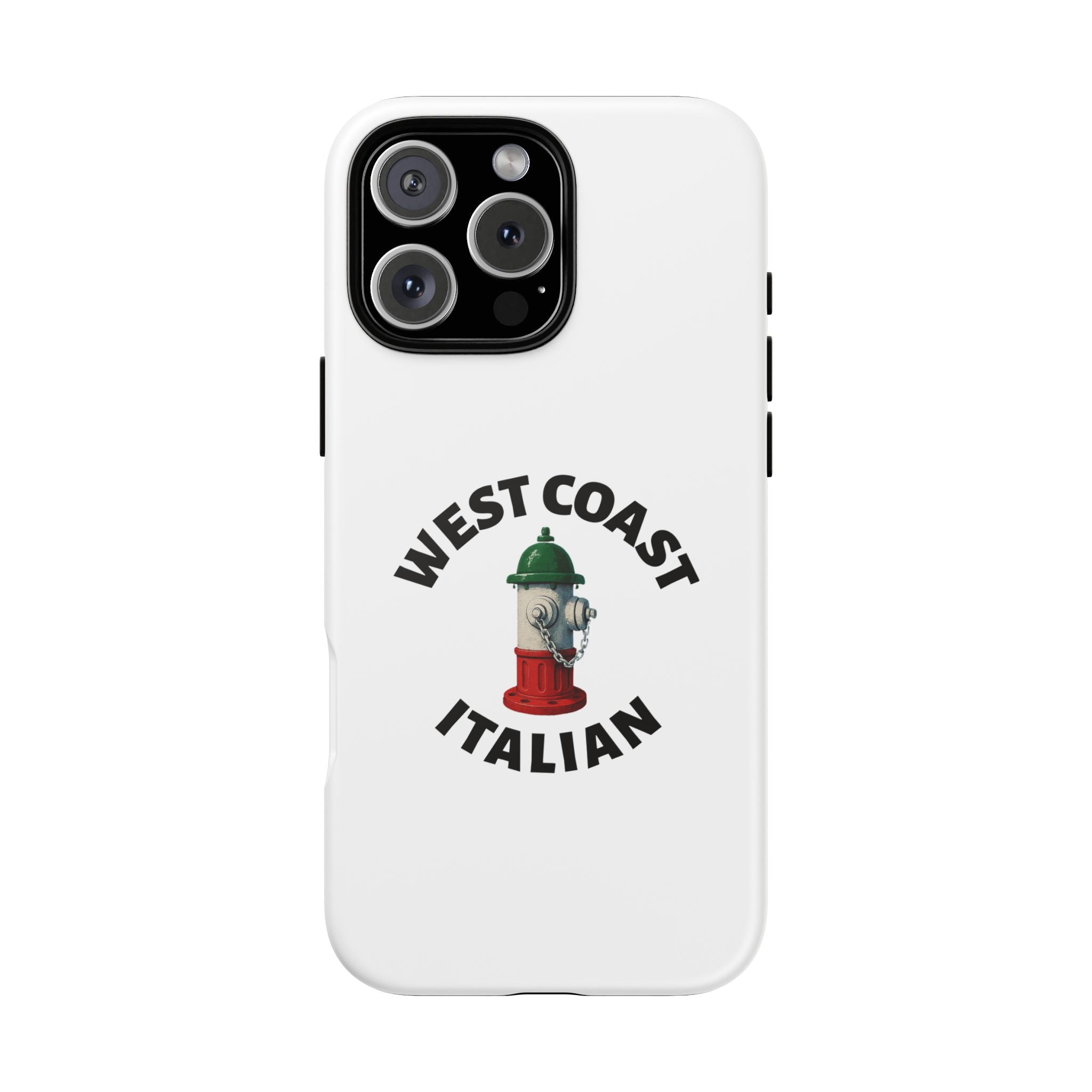 West Coast Italian White Phone Case, Urban Style Phone Cover, Tough Smartphone Case, Gift for Italian Heritage, Fun Streetwear Accessories