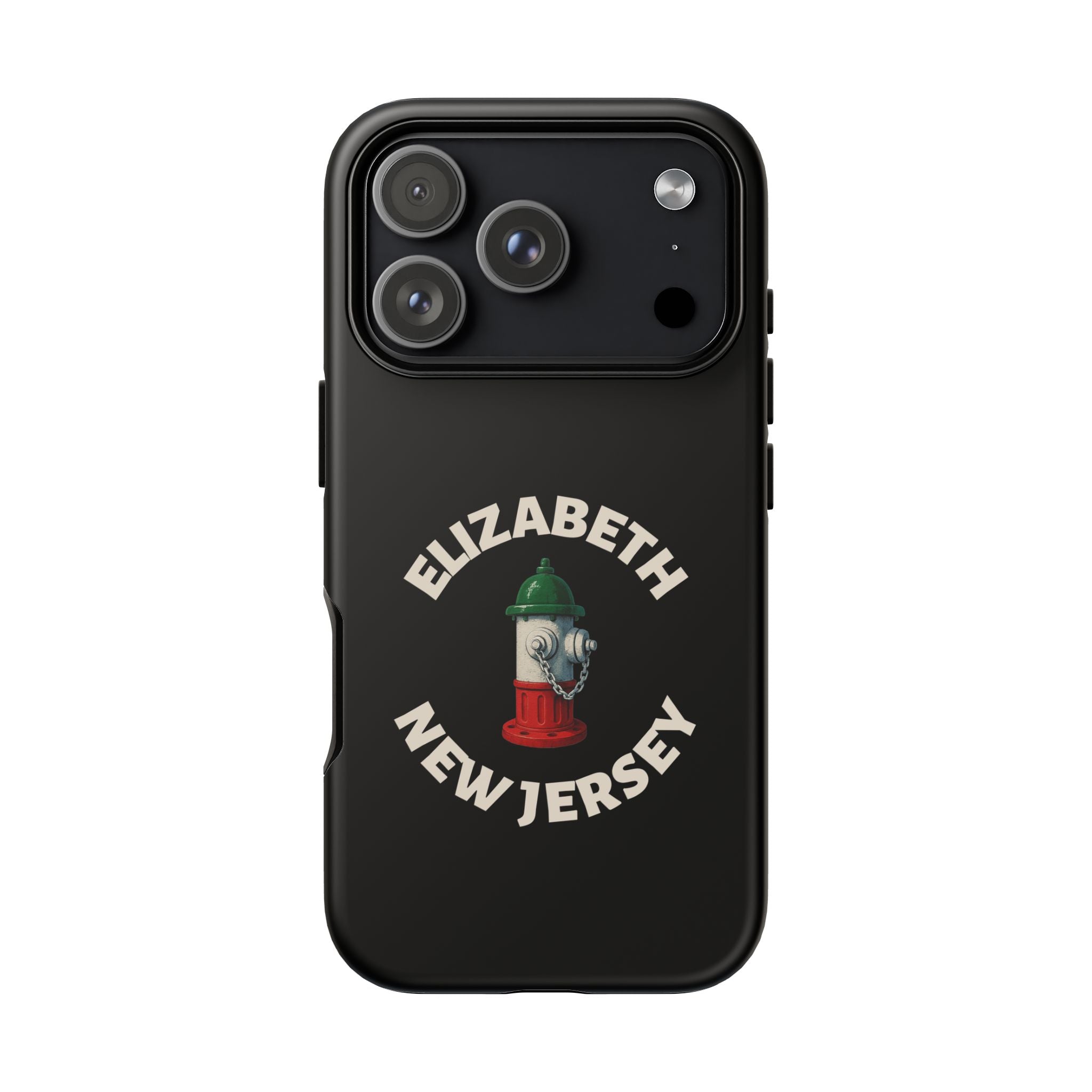 Elizabeth New Jersey Black Phone Case, Tough Cases for iPhone, Gift for Italians, Stylish Phone Cover, Unique Phone Accessory