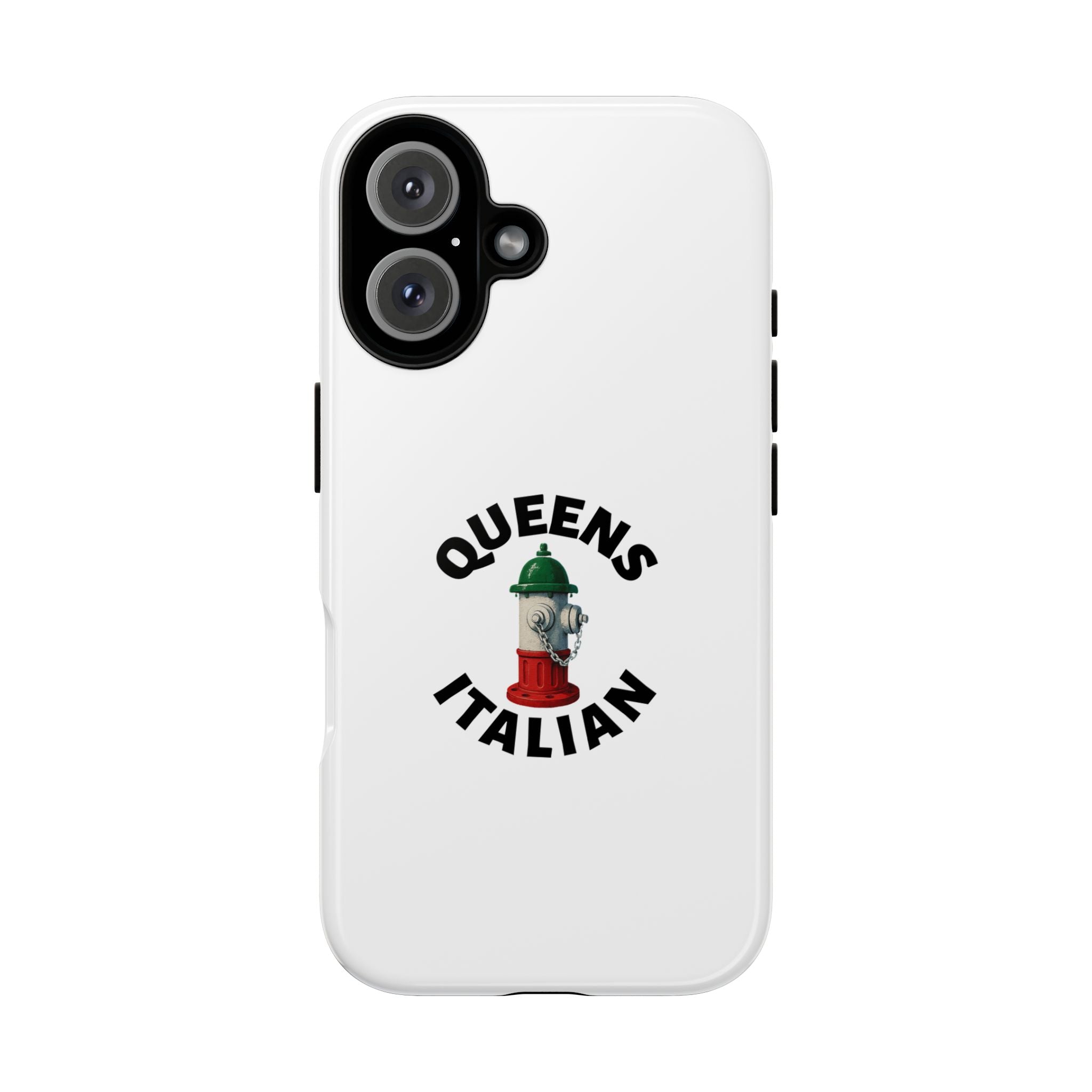 Queens Italian White Phone Case, Urban Style Phone Cover, Tough Smartphone Case, Gift for Italian Heritage, Fun Streetwear Accessories
