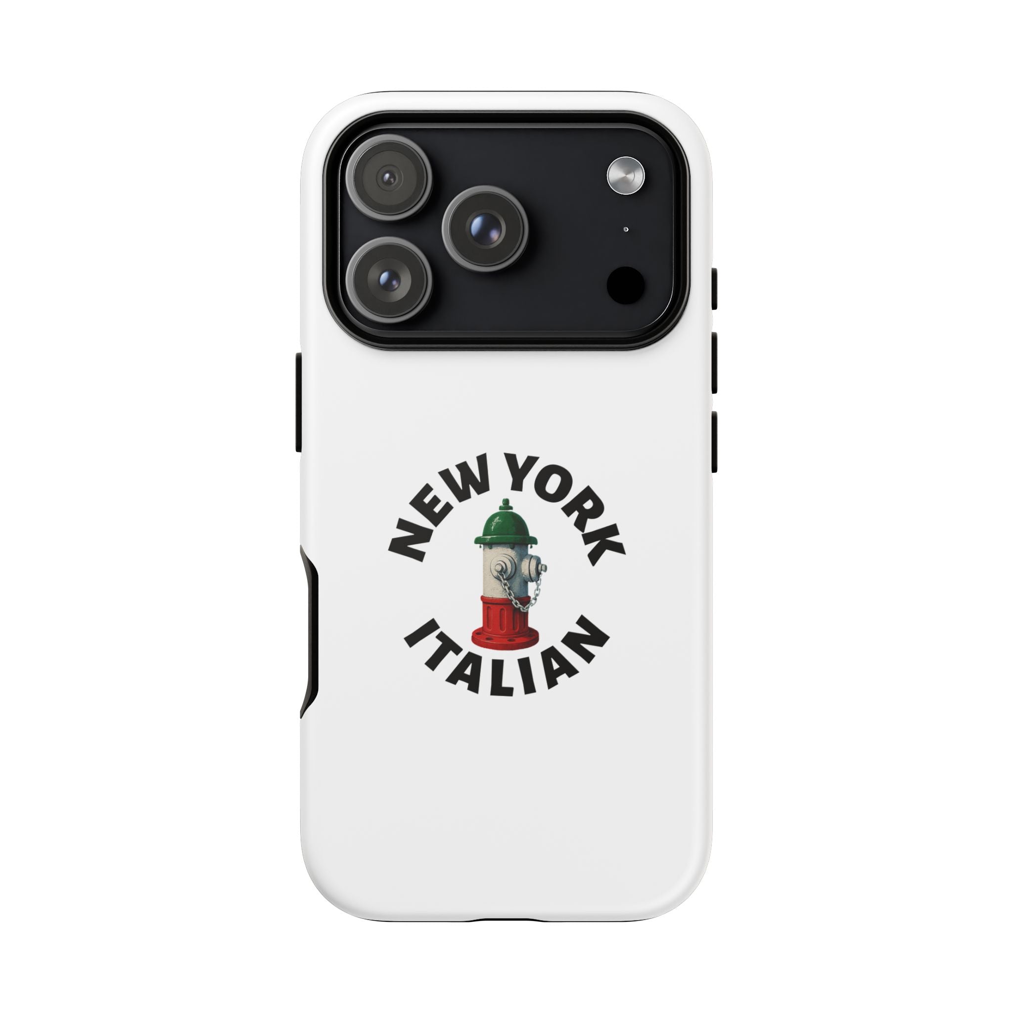 New York Italian White Phone Case, Urban Style Phone Cover, Tough Smartphone Case, Gift for Italian Heritage, Fun Streetwear Accessories