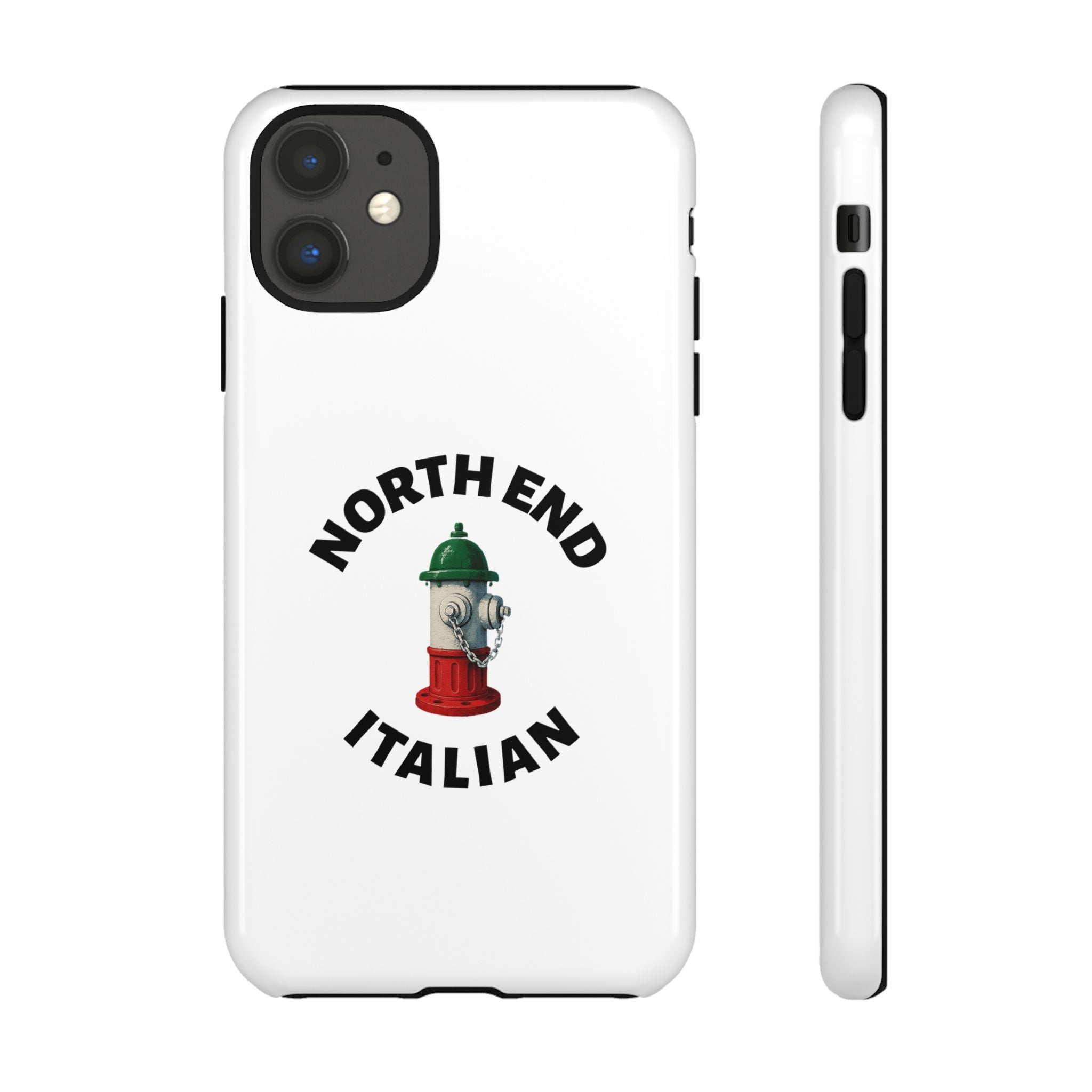 North End Italian White Phone Case, Urban Style Phone Cover, Tough Smartphone Case, Gift for Italian Heritage, Fun Streetwear Accessories
