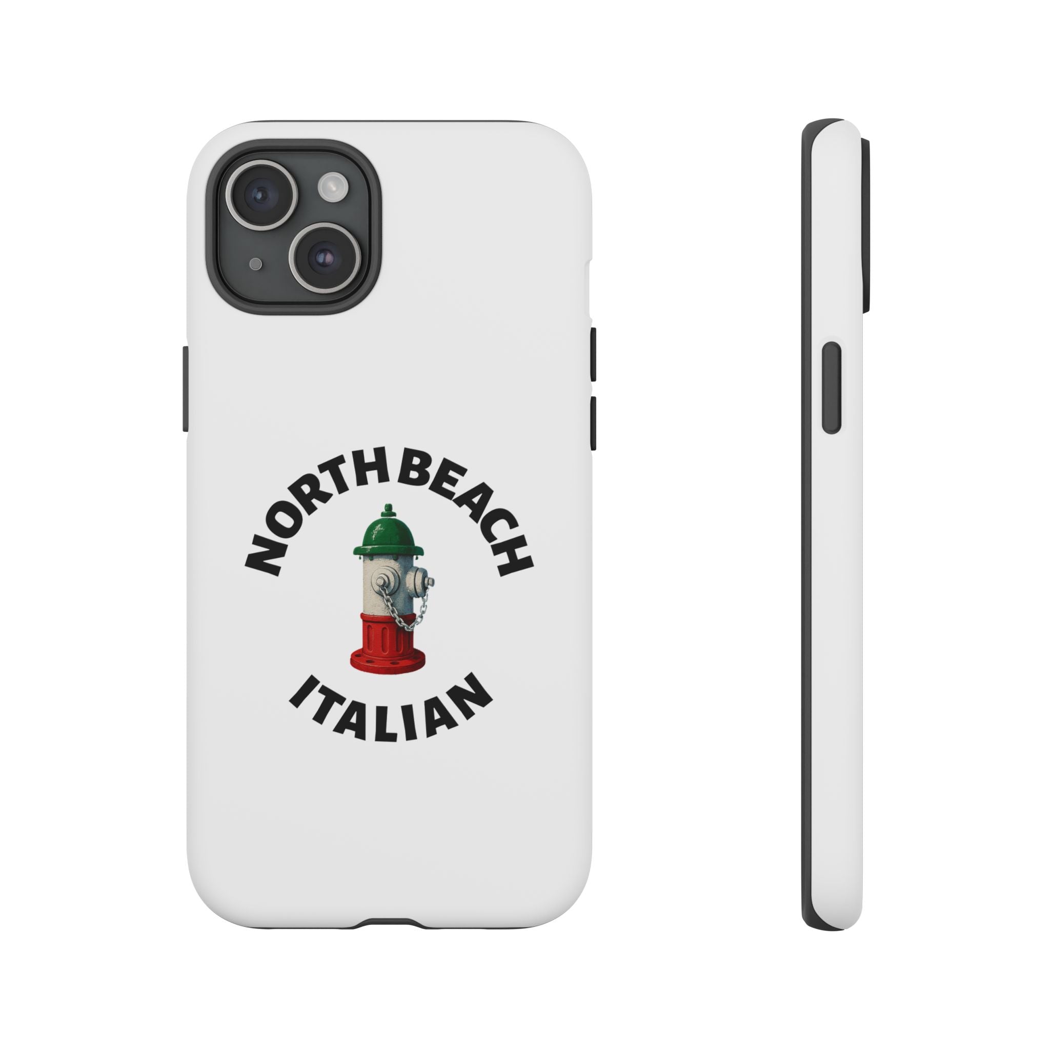 North Beach Italian White Phone Case, Urban Style Phone Cover, Tough Smartphone Case, Gift for Italian Heritage, Fun Streetwear Accessories