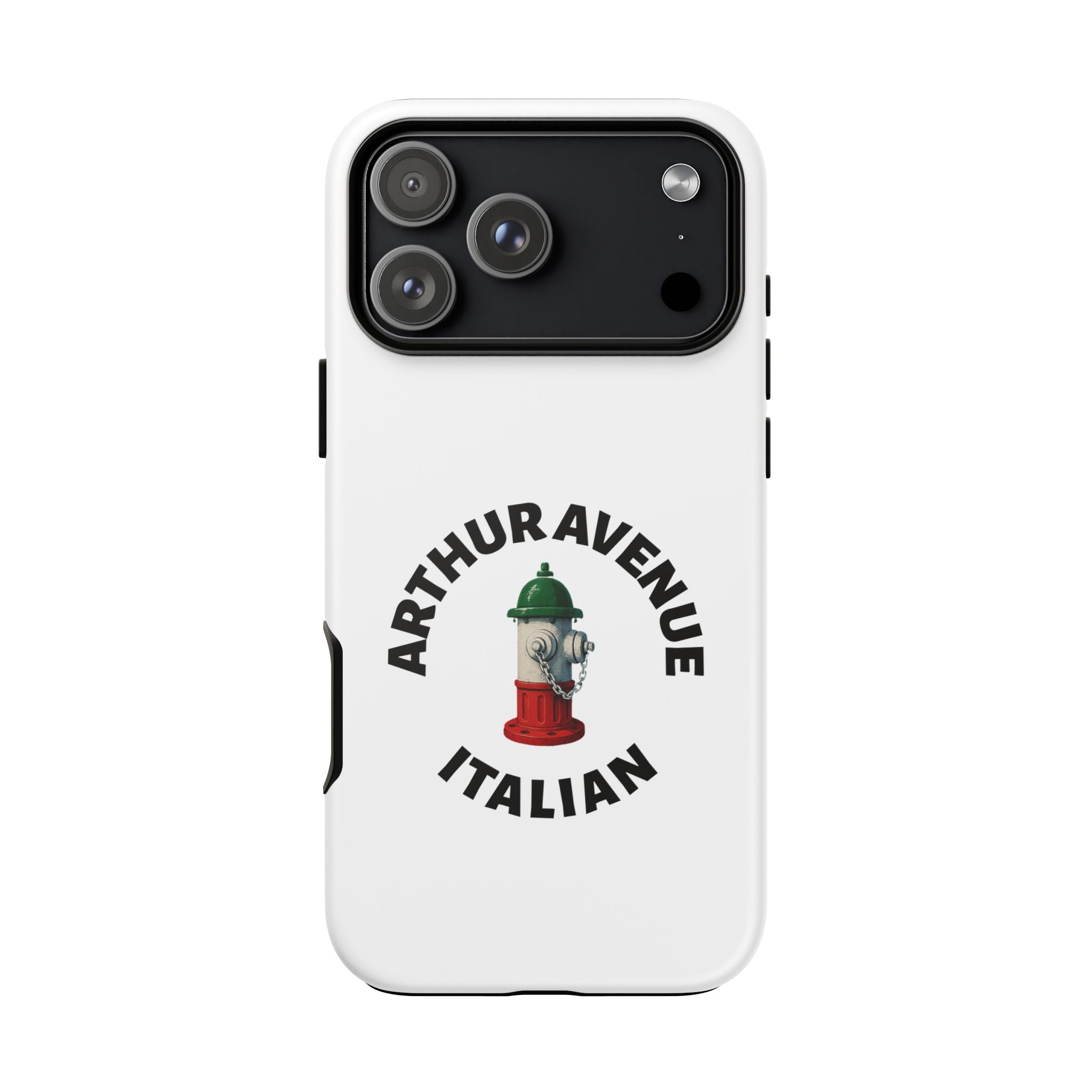 Arthur Avenue Italian White Phone Case, Urban Style Phone Cover, Tough Smartphone Case, Gift for Italian Heritage, Fun Streetwear Accessories