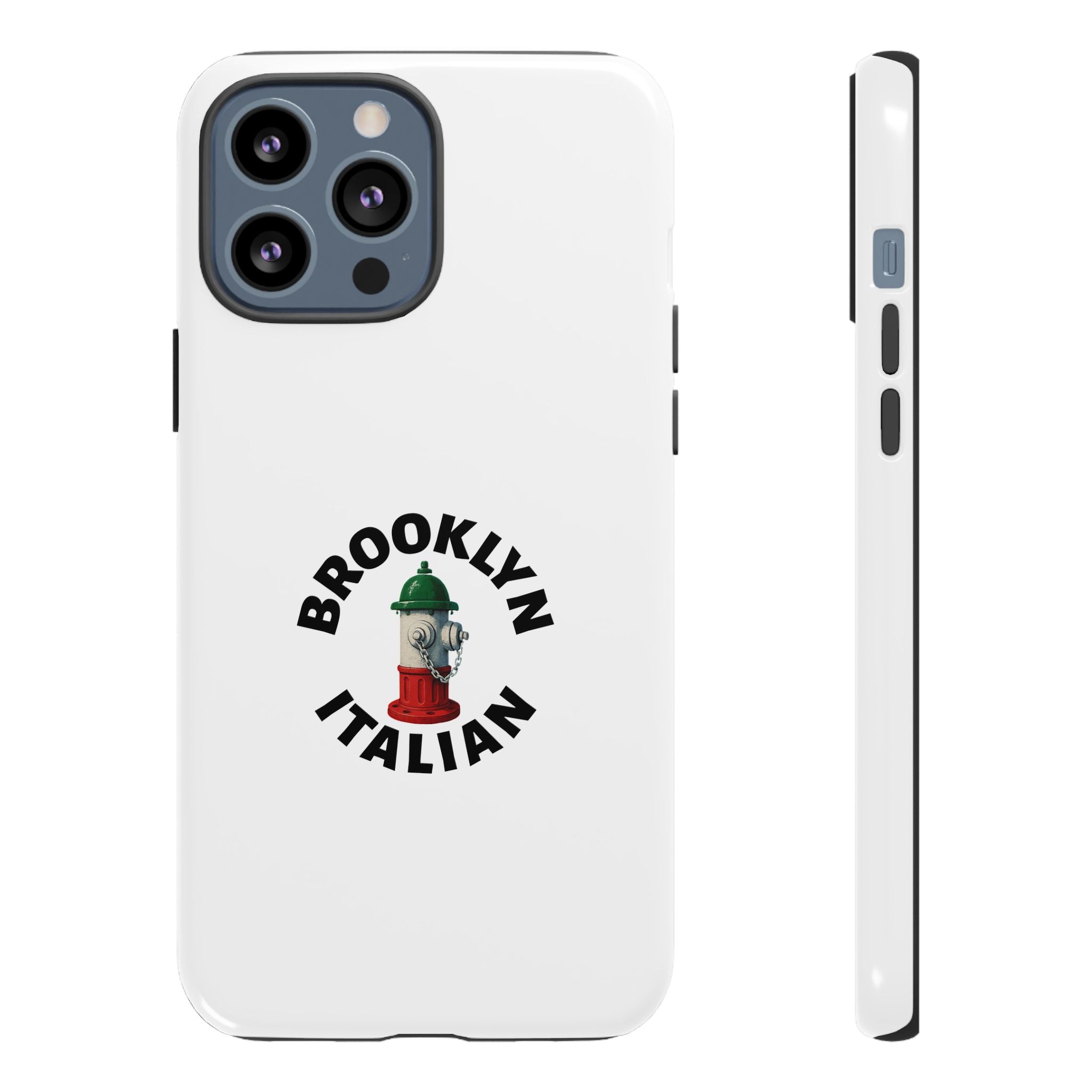 Brooklyn Italian White Phone Case, Urban Style Phone Cover, Tough Smartphone Case, Gift for Italian Heritage, Fun Streetwear Accessories