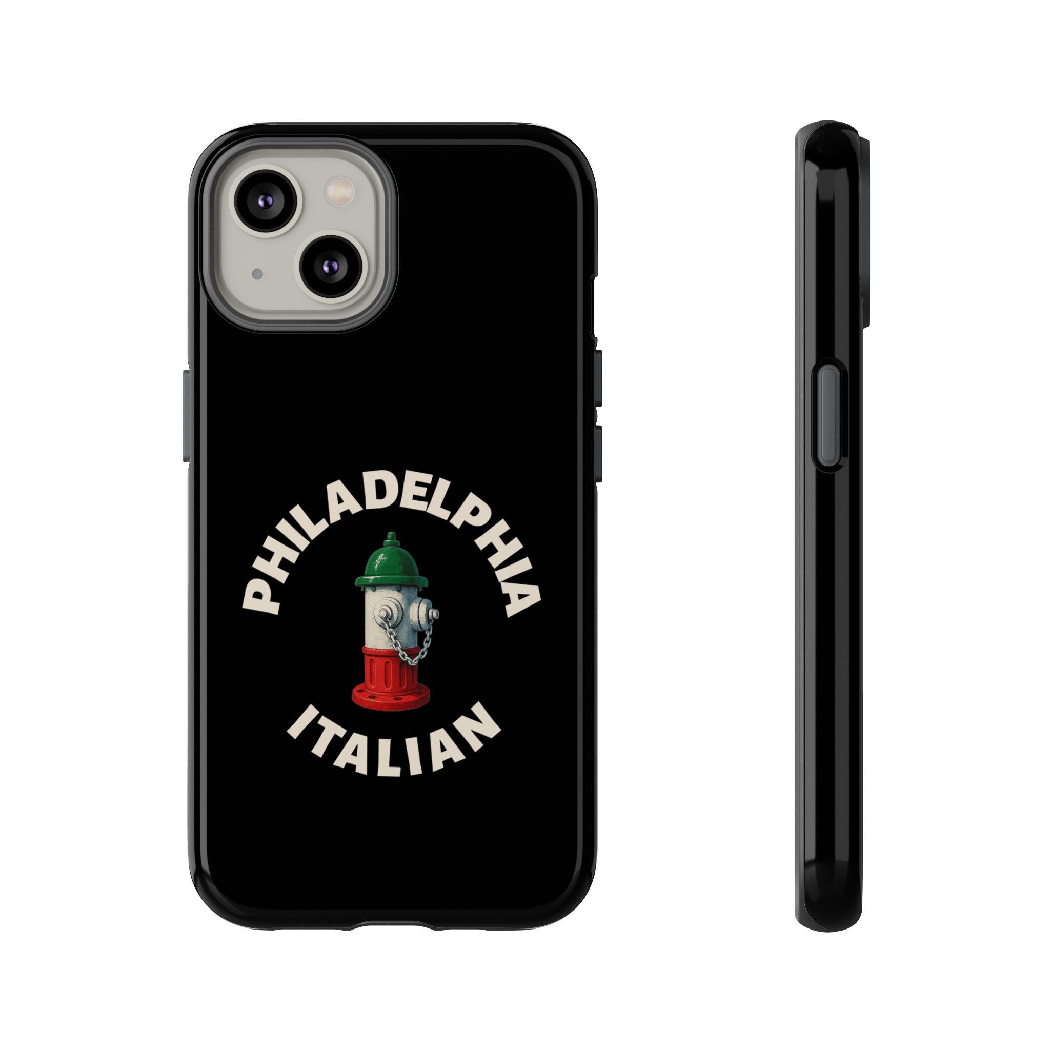 Philadelphia Italian Black Phone Case, Tough Cases for iPhone, Gift for Italians, Stylish Phone Cover, Unique Phone Accessory