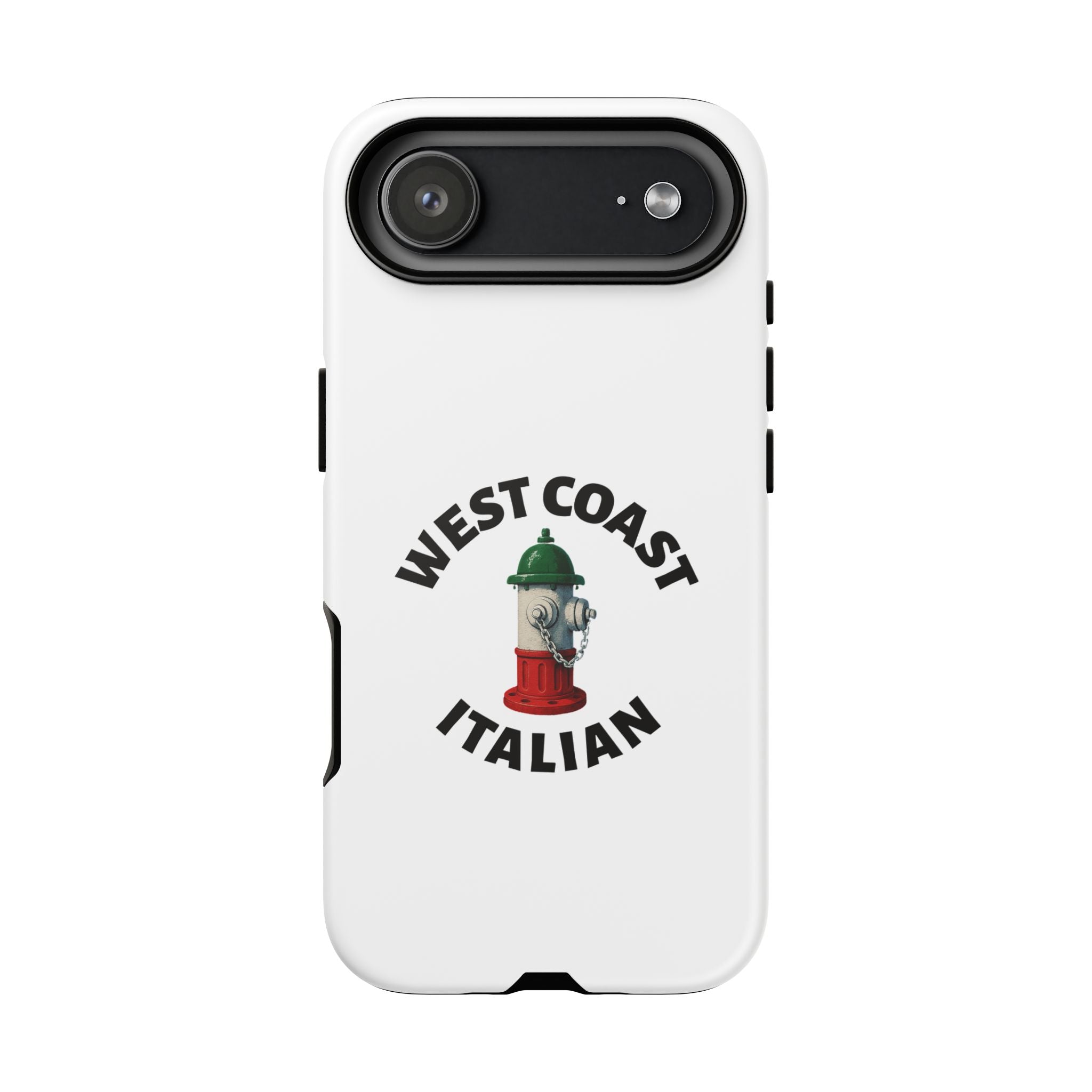 West Coast Italian White Phone Case, Urban Style Phone Cover, Tough Smartphone Case, Gift for Italian Heritage, Fun Streetwear Accessories
