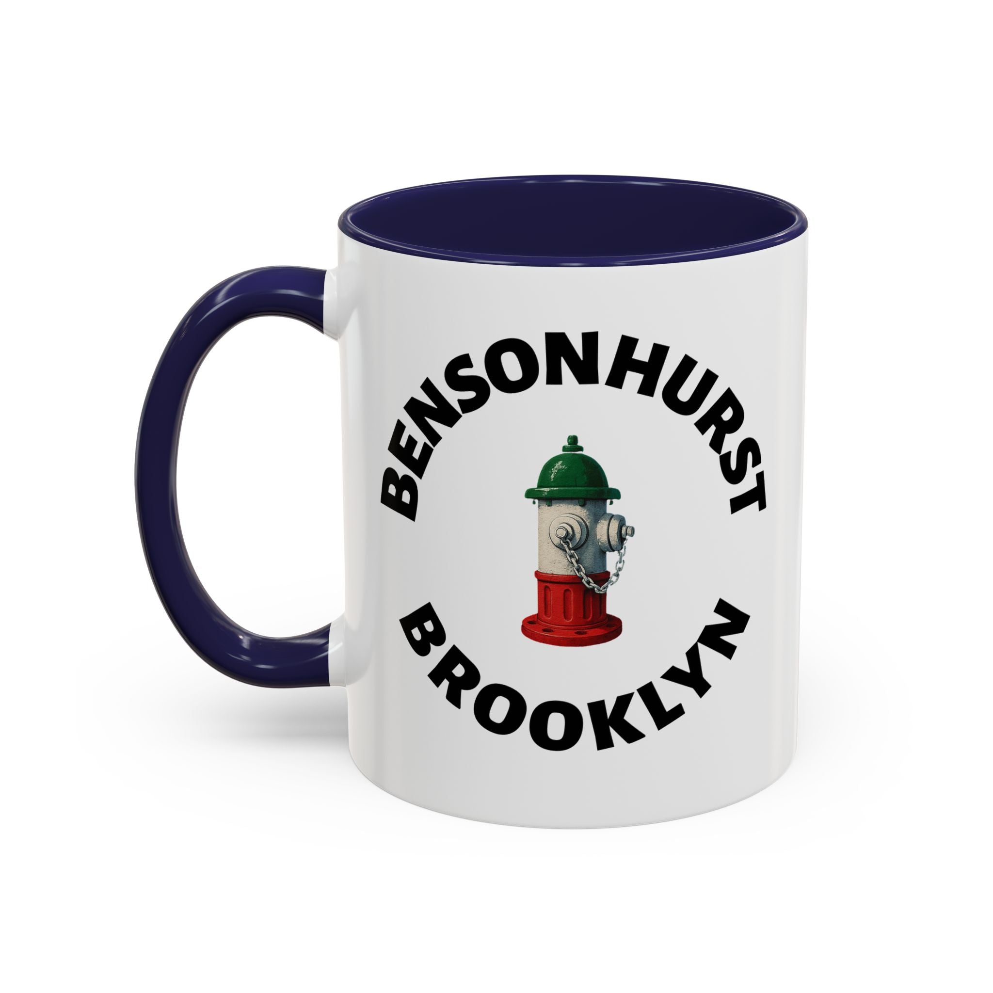 Bensonhurst Coffee Mug with Fire Hydrant Design, Unique Gift for Italians, Fun Kitchen Decor