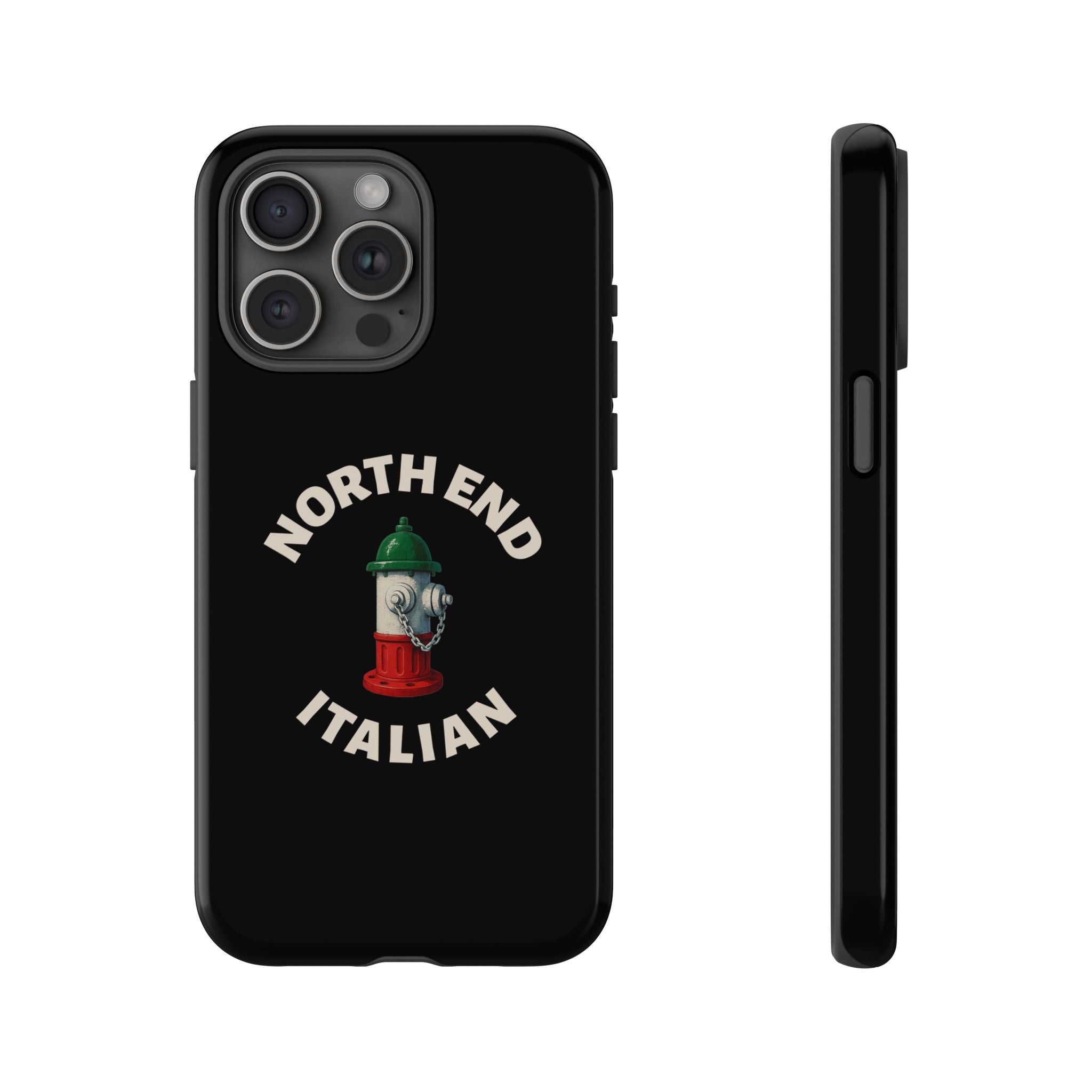 North End Italian Black Phone Case, Tough Cases for iPhone, Gift for Italians, Stylish Phone Cover, Unique Phone Accessory