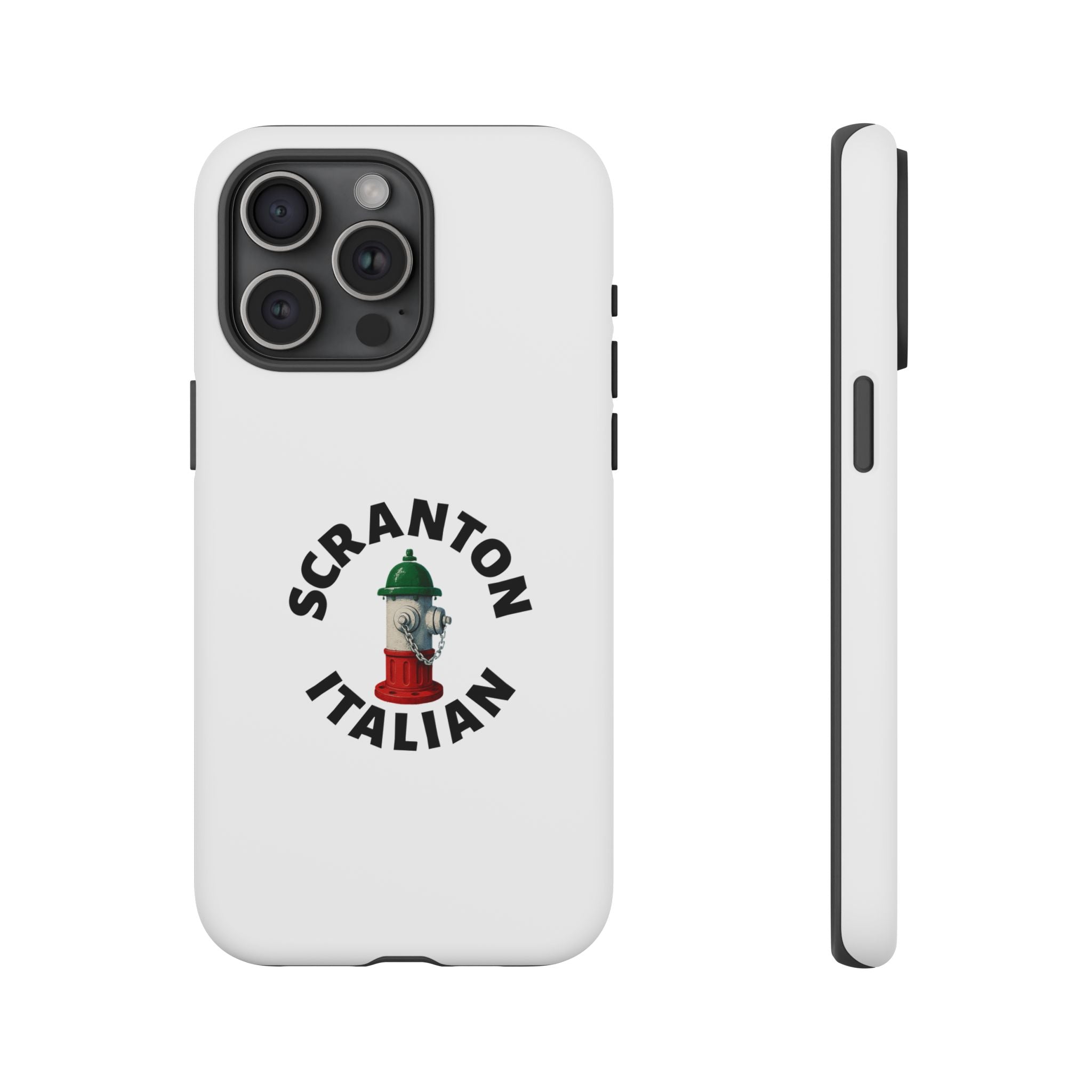 Scranton Italian White Phone Case, Urban Style Phone Cover, Tough Smartphone Case, Gift for Italian Heritage, Fun Streetwear Accessories