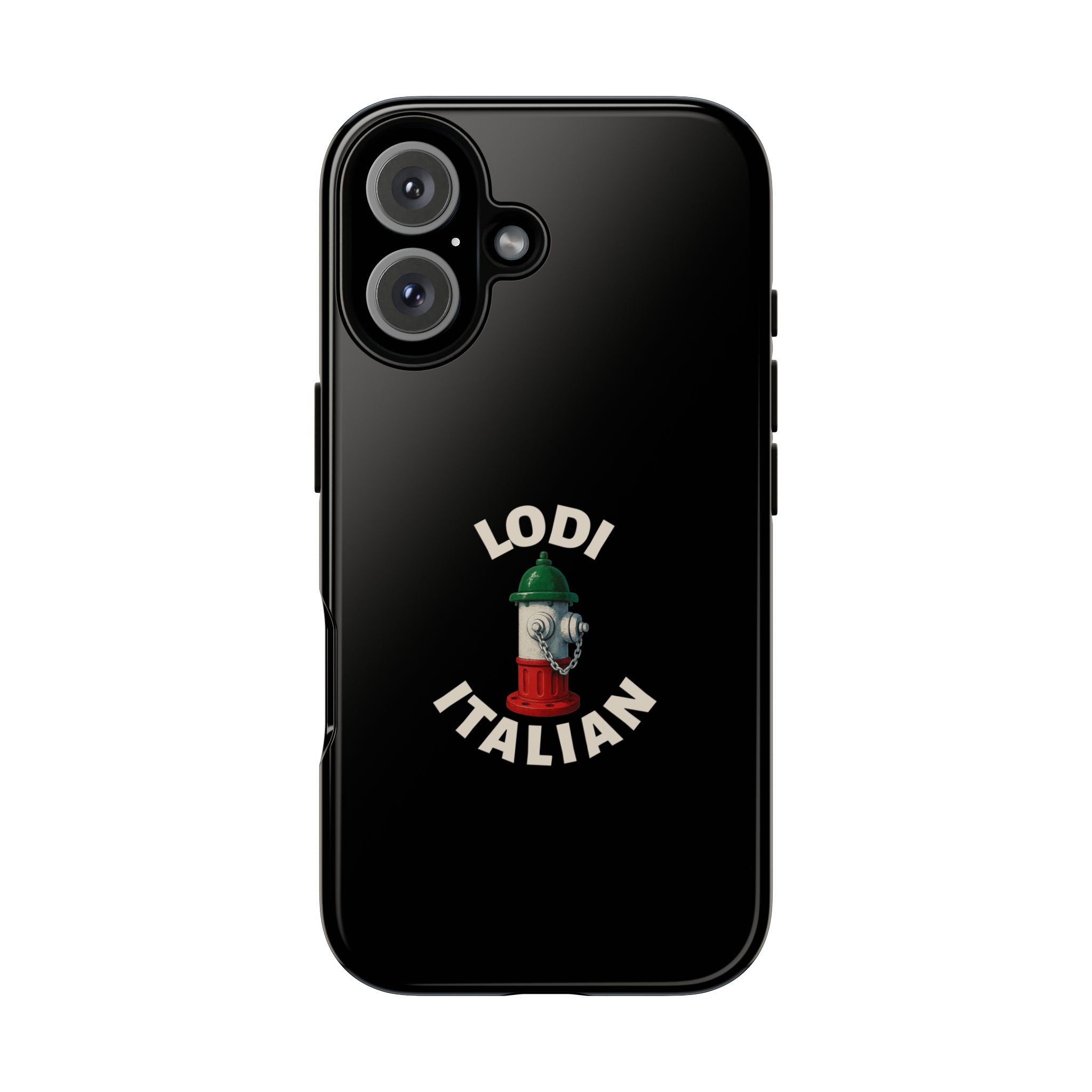 Lodi Italian Black Phone Case, Tough Cases for iPhone, Gift for Italians, Stylish Phone Cover, Unique Phone Accessory