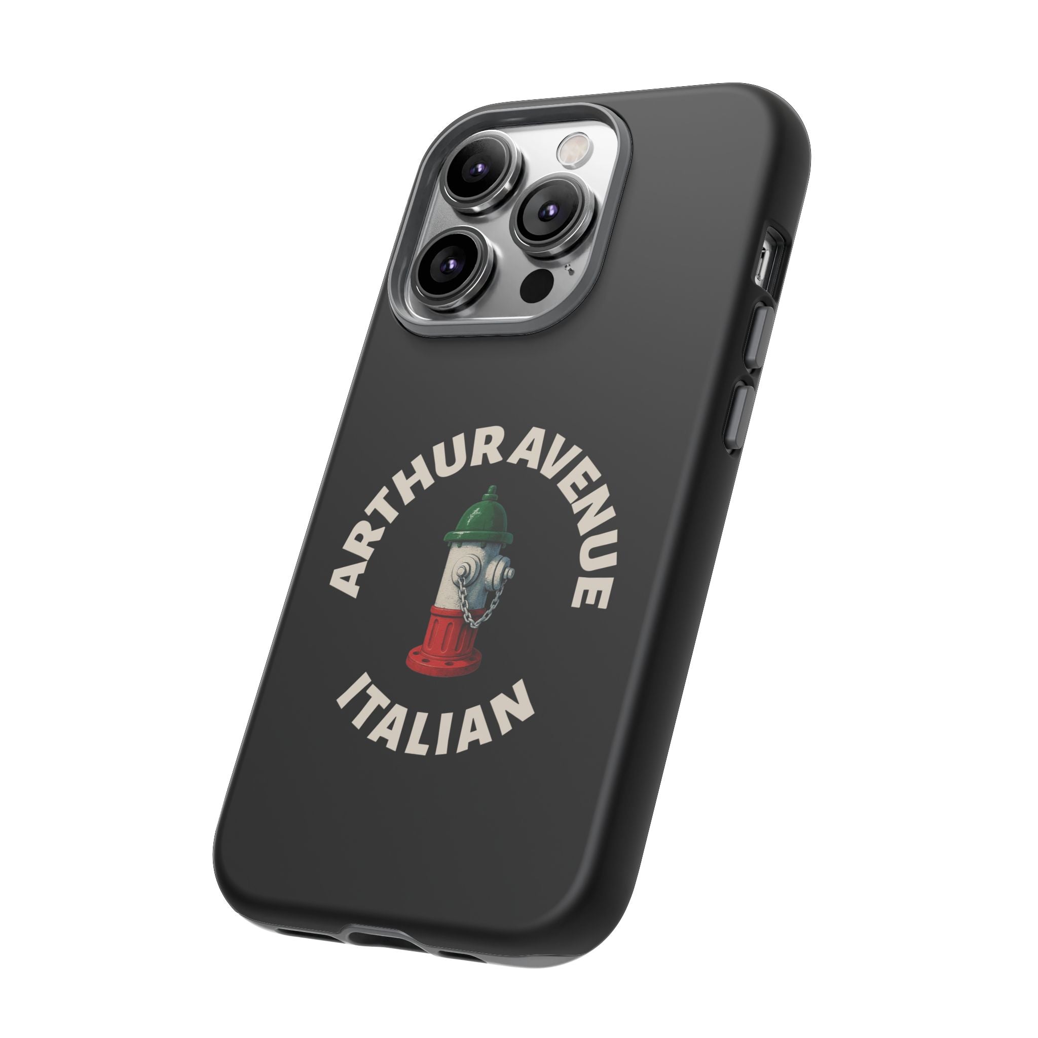 Arthur Avenue Italian Black Phone Case, Tough Cases for iPhone, Gift for Italians, Stylish Phone Cover, Unique Phone Accessory