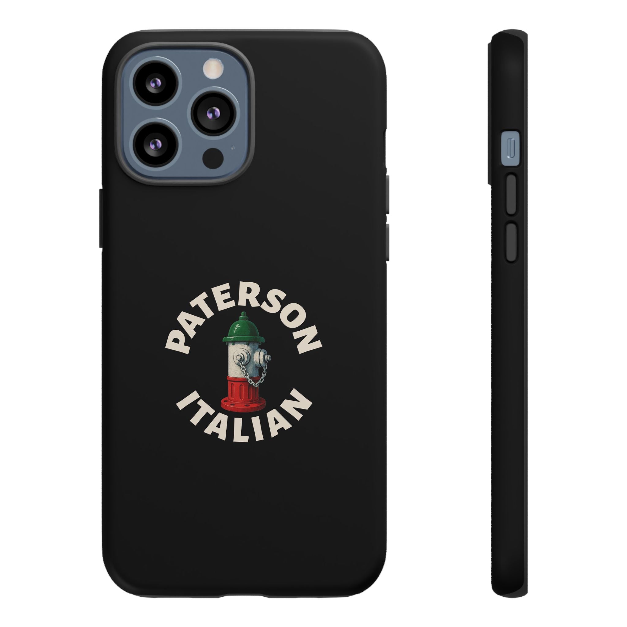 Paterson Italian Black Phone Case, Tough Cases for iPhone, Gift for Italians, Stylish Phone Cover, Unique Phone Accessory