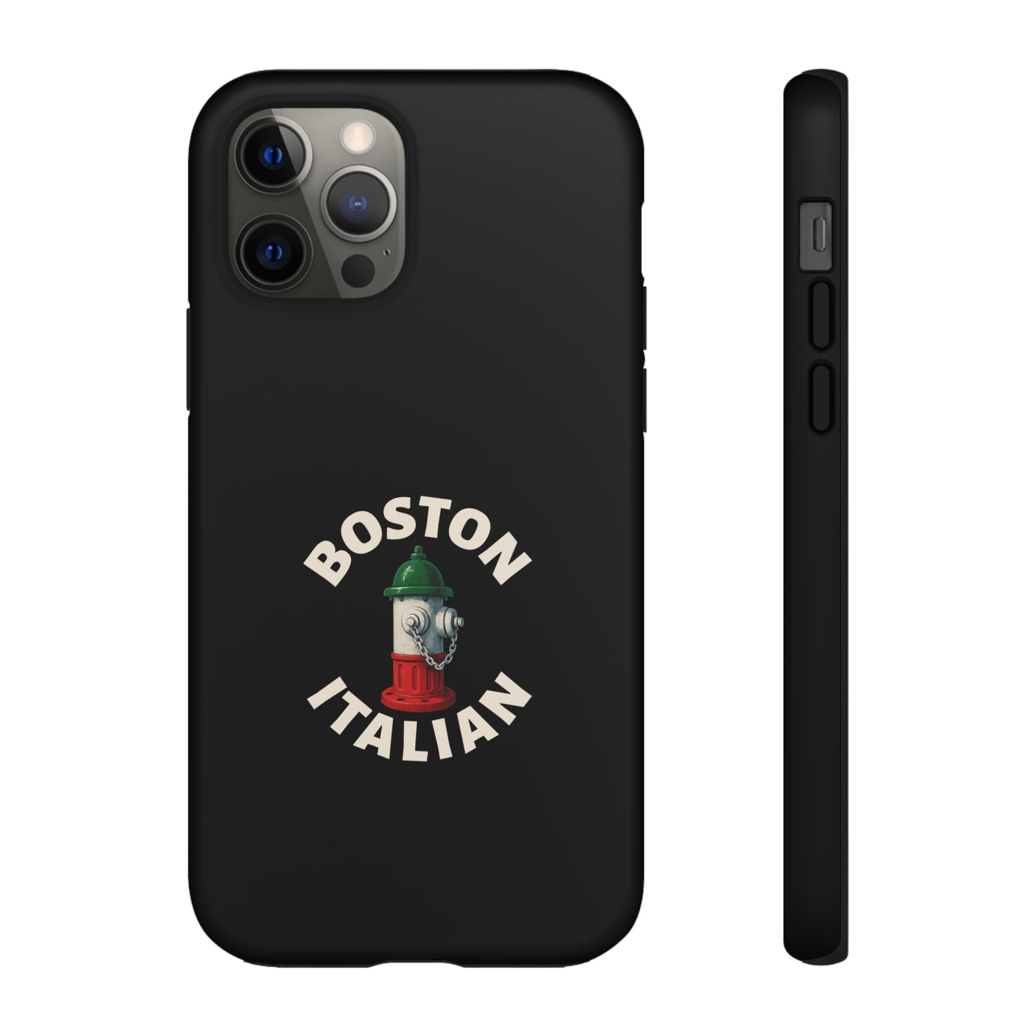 Boston Italian Black Phone Case, Tough Cases for iPhone, Gift for Italians, Stylish Phone Cover, Unique Phone Accessory