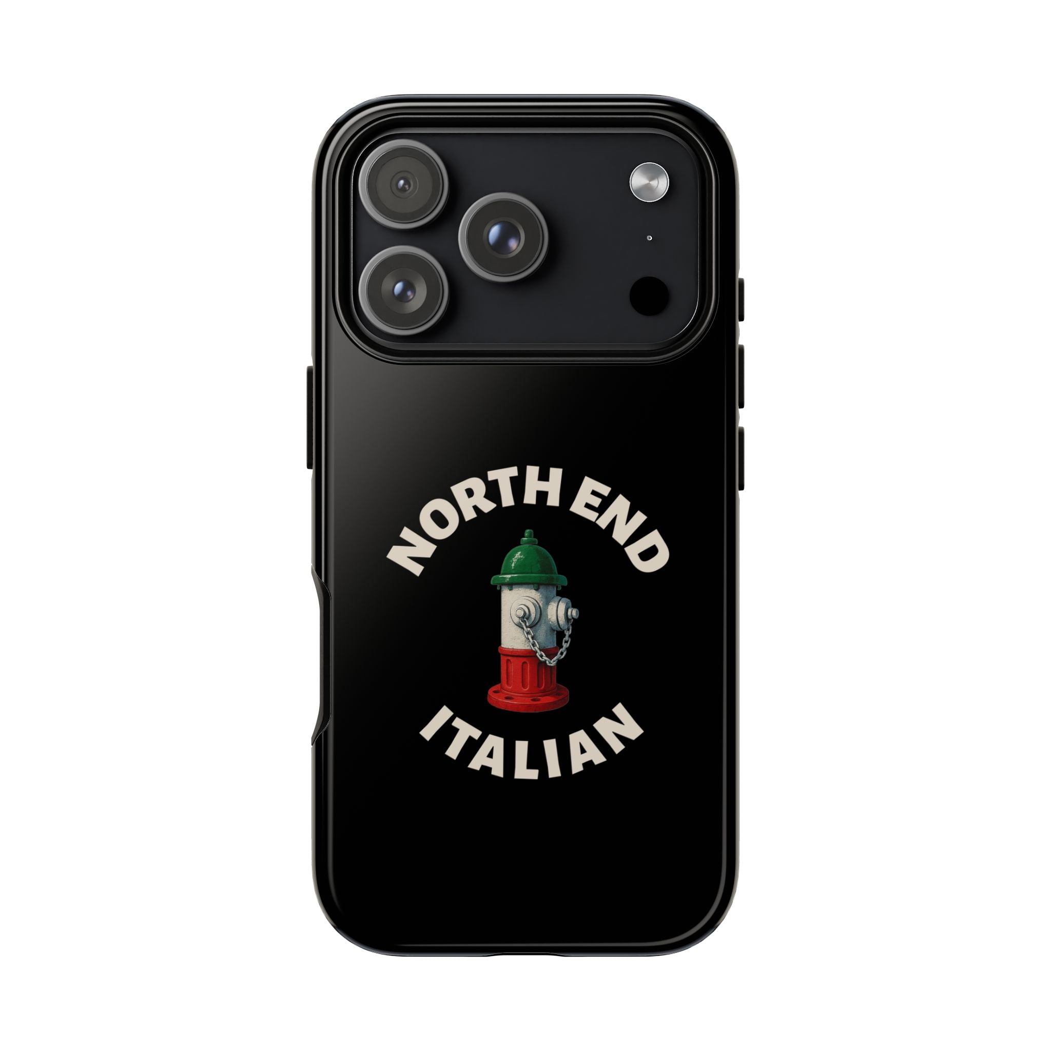 North End Italian Black Phone Case, Tough Cases for iPhone, Gift for Italians, Stylish Phone Cover, Unique Phone Accessory