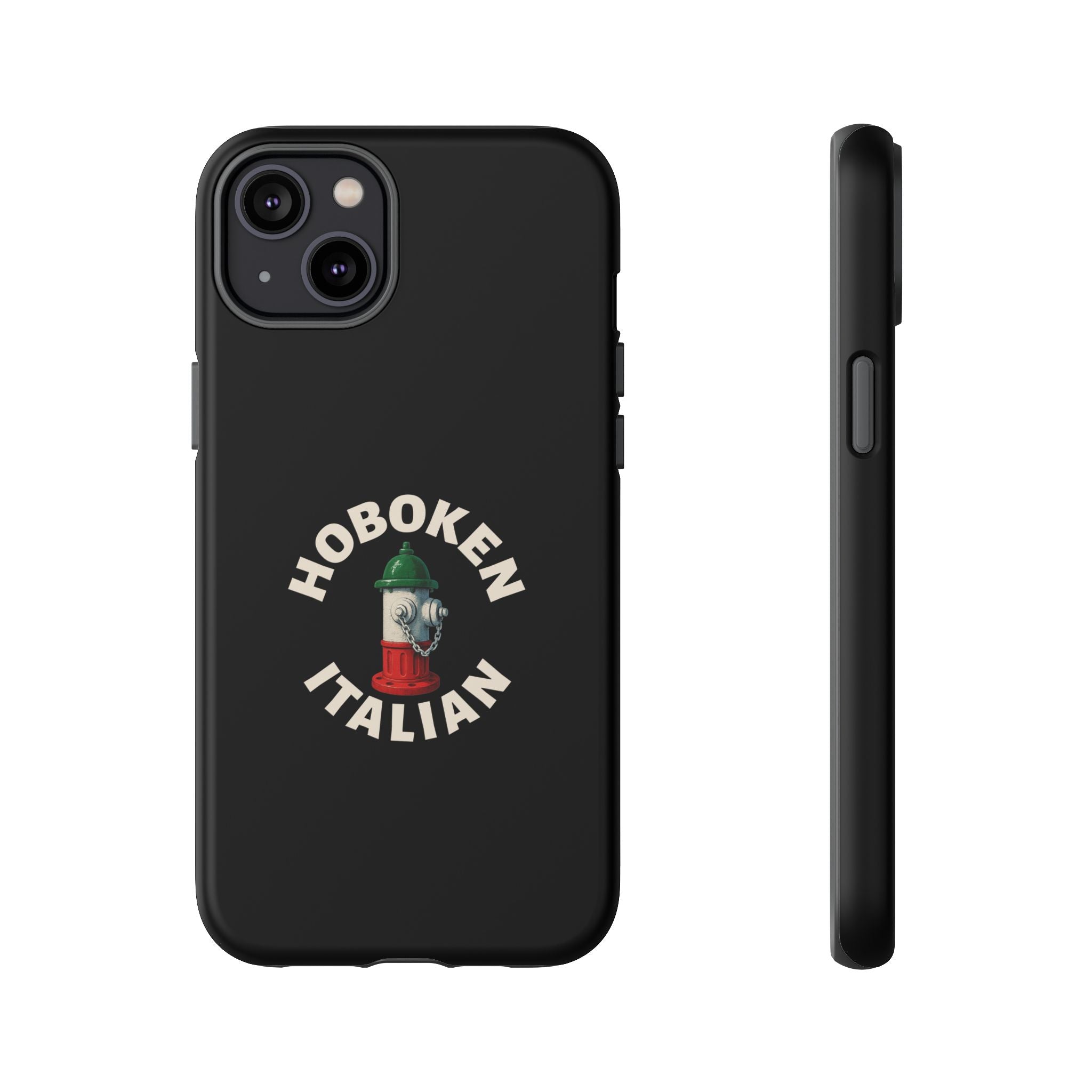 Hoboken Italian Black Phone Case, Tough Cases for iPhone, Gift for Italians, Stylish Phone Cover, Unique Phone Accessory