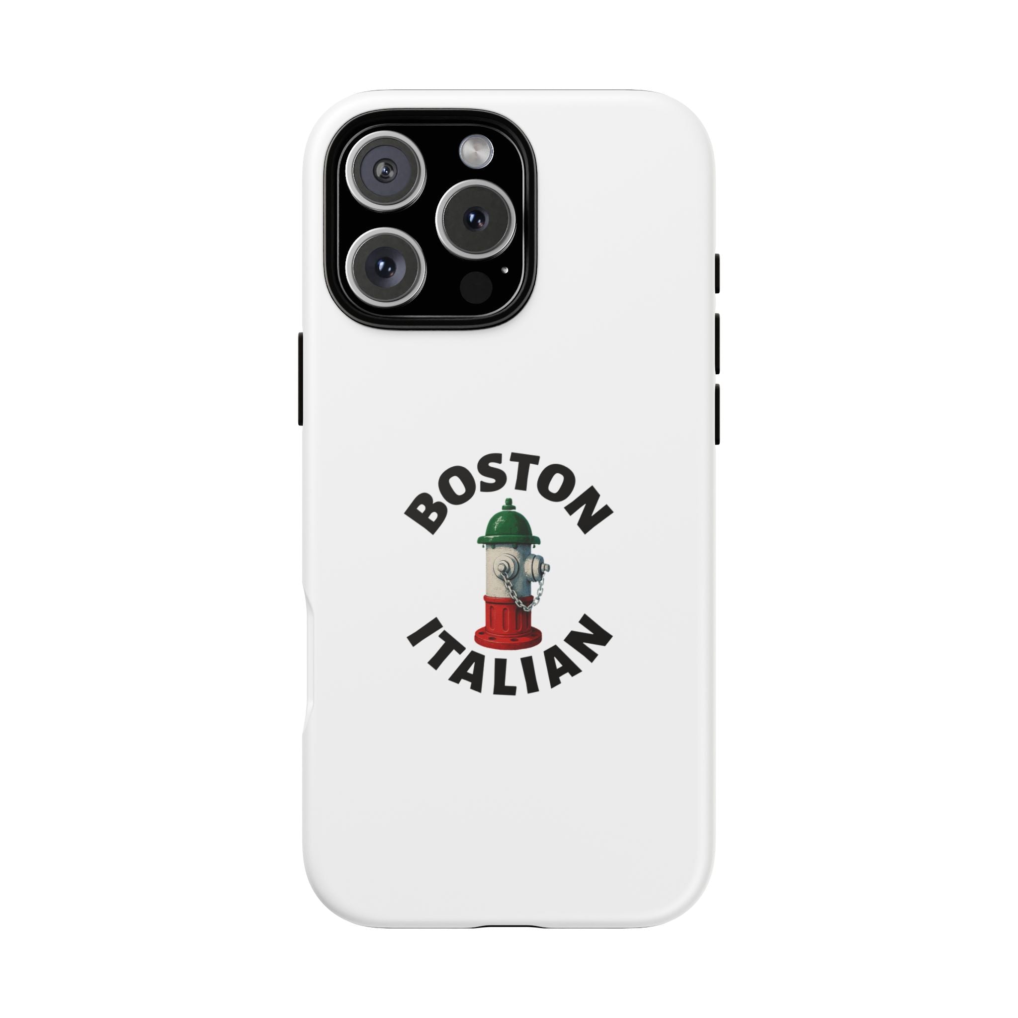 Boston Italian White Phone Case, Urban Style Phone Cover, Tough Smartphone Case, Gift for Italian Heritage, Fun Streetwear Accessories