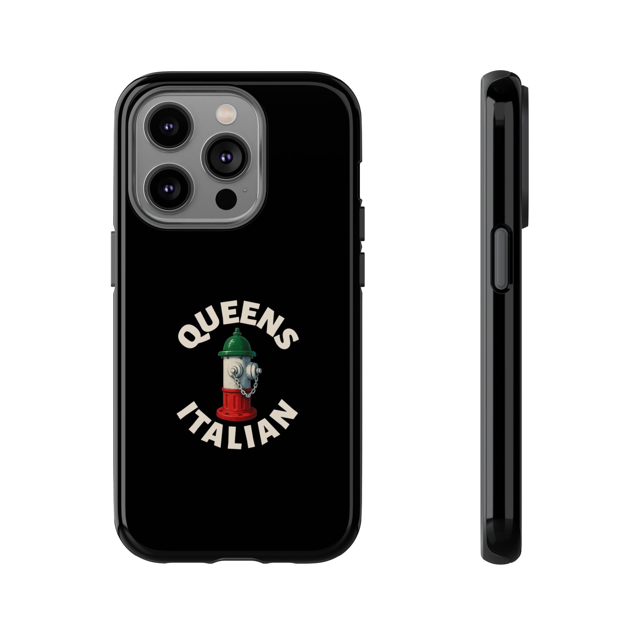 Queens Italian Black Phone Case, Tough Cases for iPhone, Gift for Italians, Stylish Phone Cover, Unique Phone Accessory